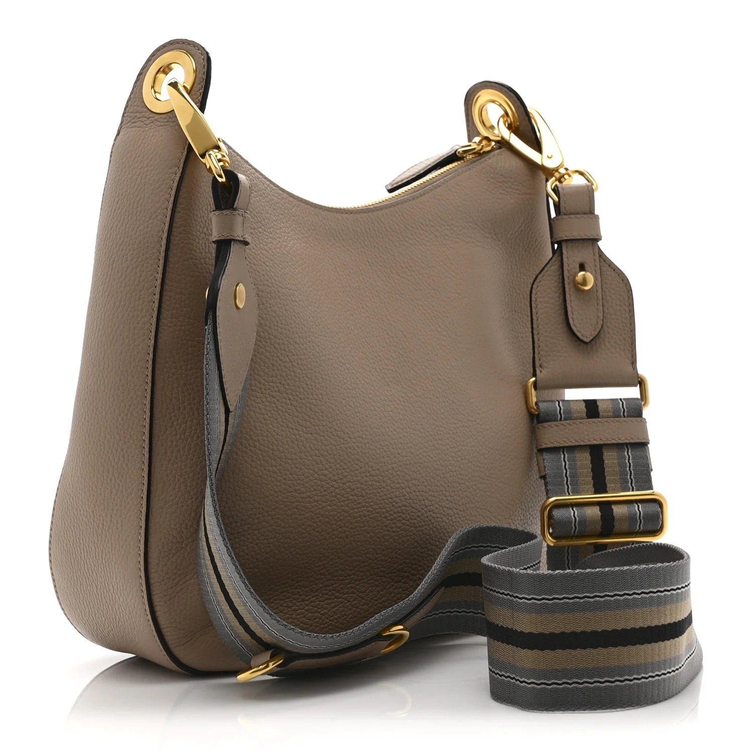Vitello Phenix Zippered Messenger Hobo Cammeo - Image 3