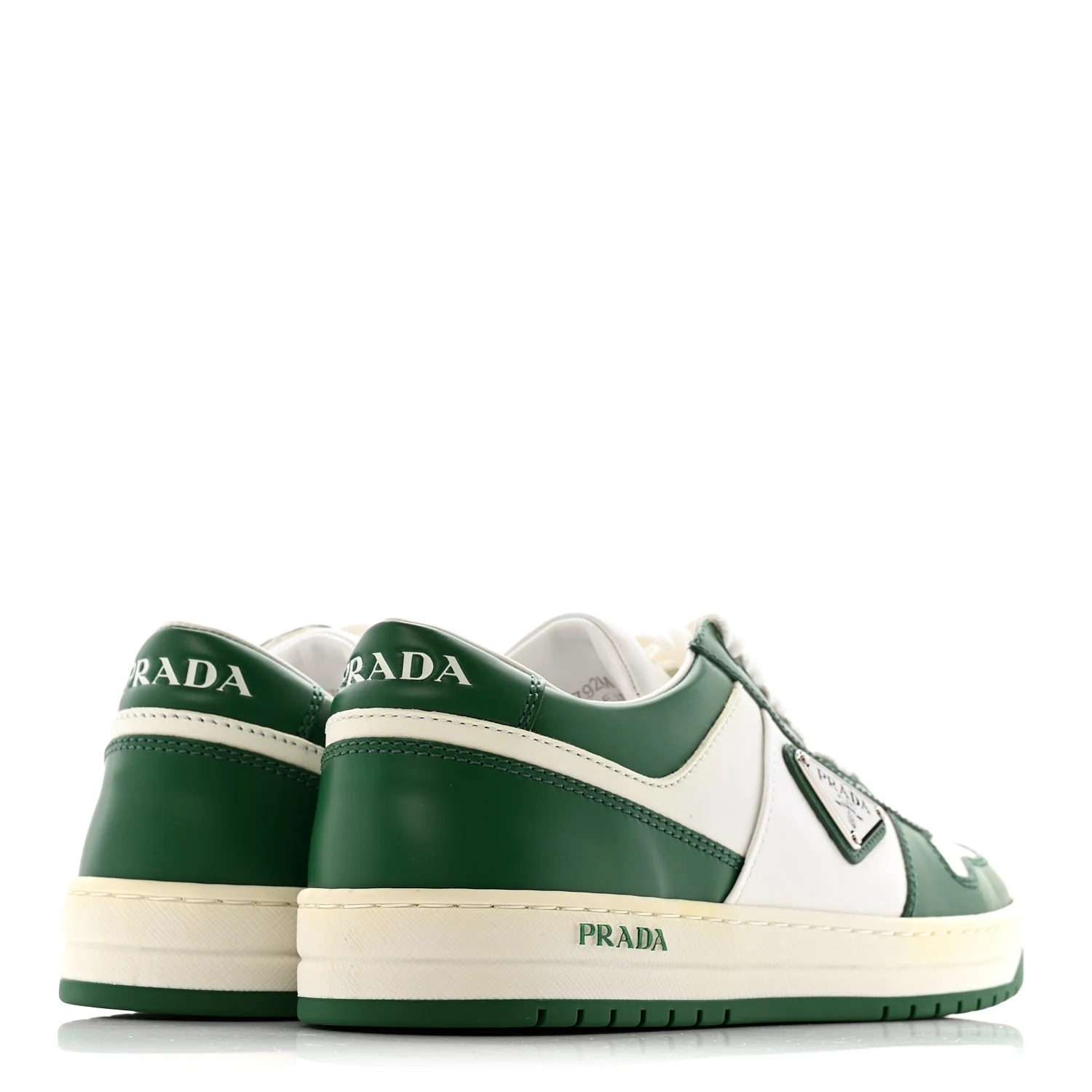 Vitello Sport Spazzolato Rois Triangle Logo Womens Downtown Low Top 30mm Sneakers 38 White Green - Image 5