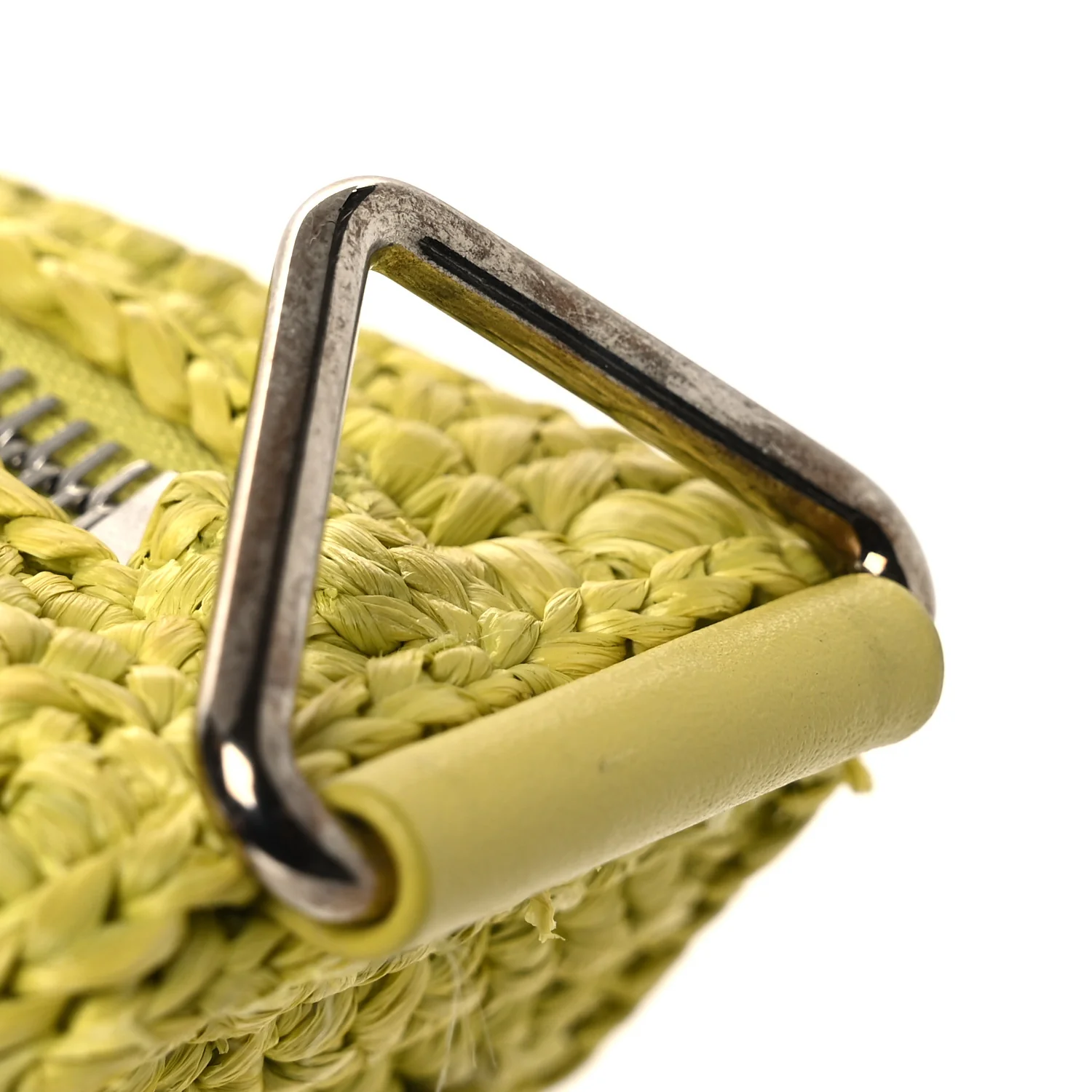 Yarn Raffia Effect Crochet Triangle Shoulder Bag Giallo - Image 11