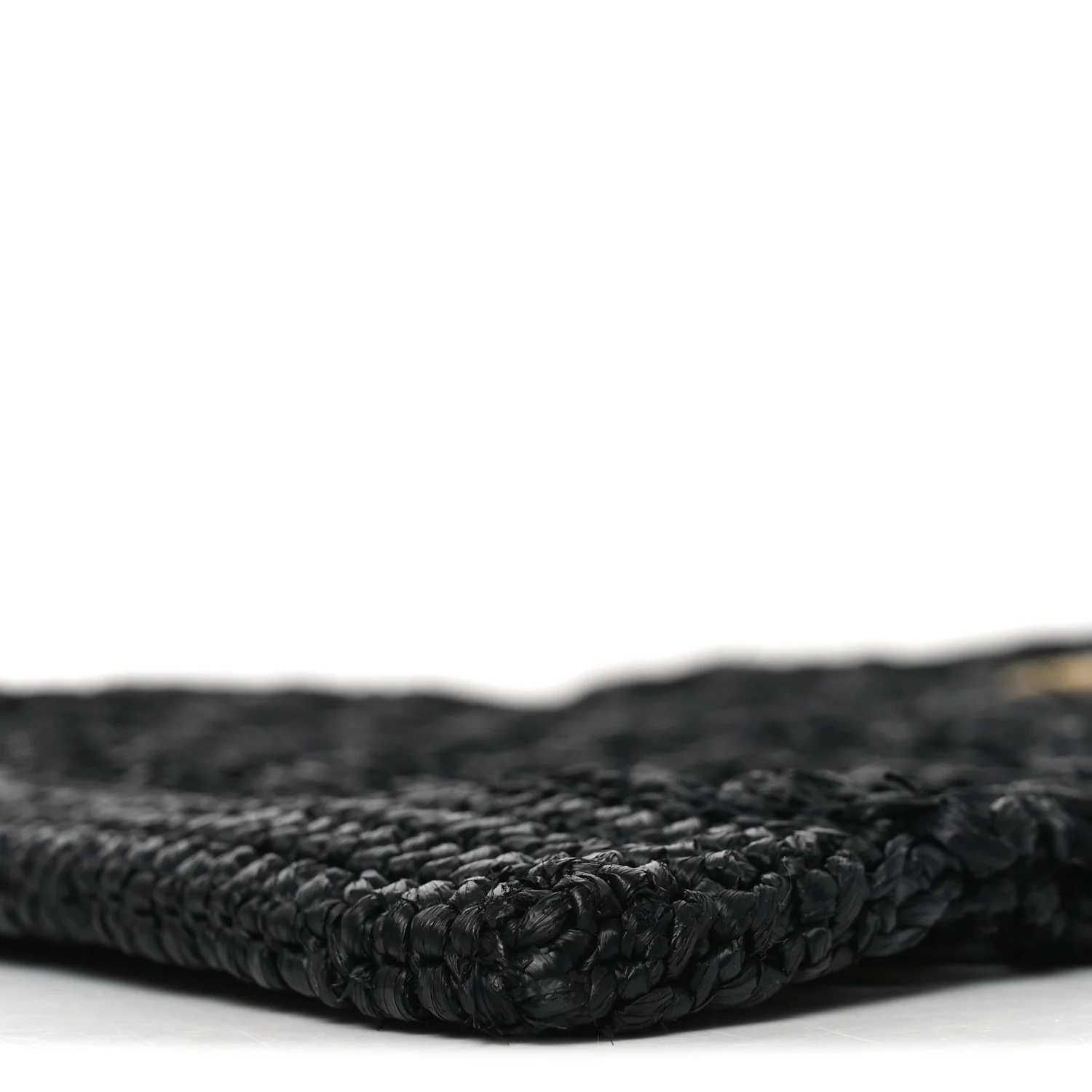 Yarn Raffia Effect Embroidered Logo Tote Black - Image 8