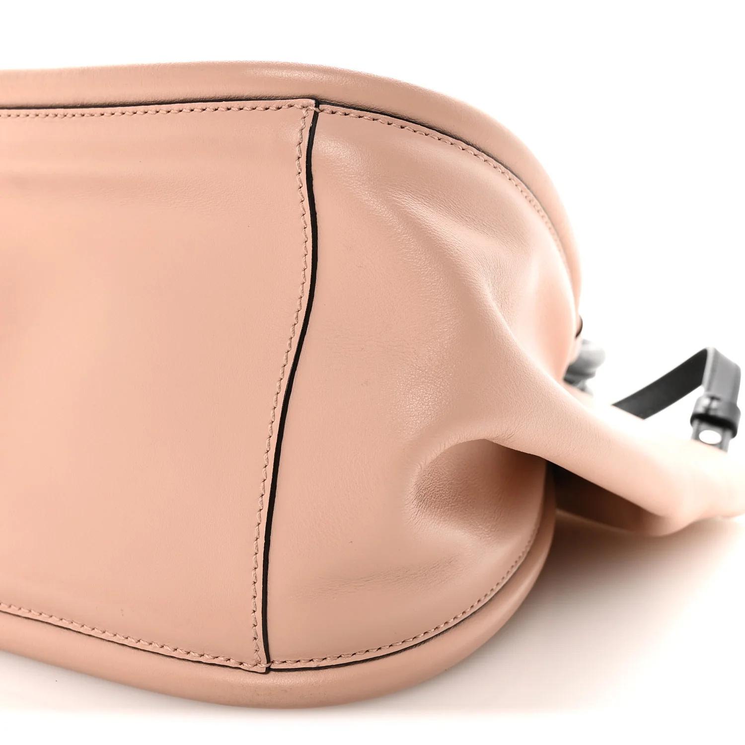 Calfskin Small Ruched Tote Peach - Image 10