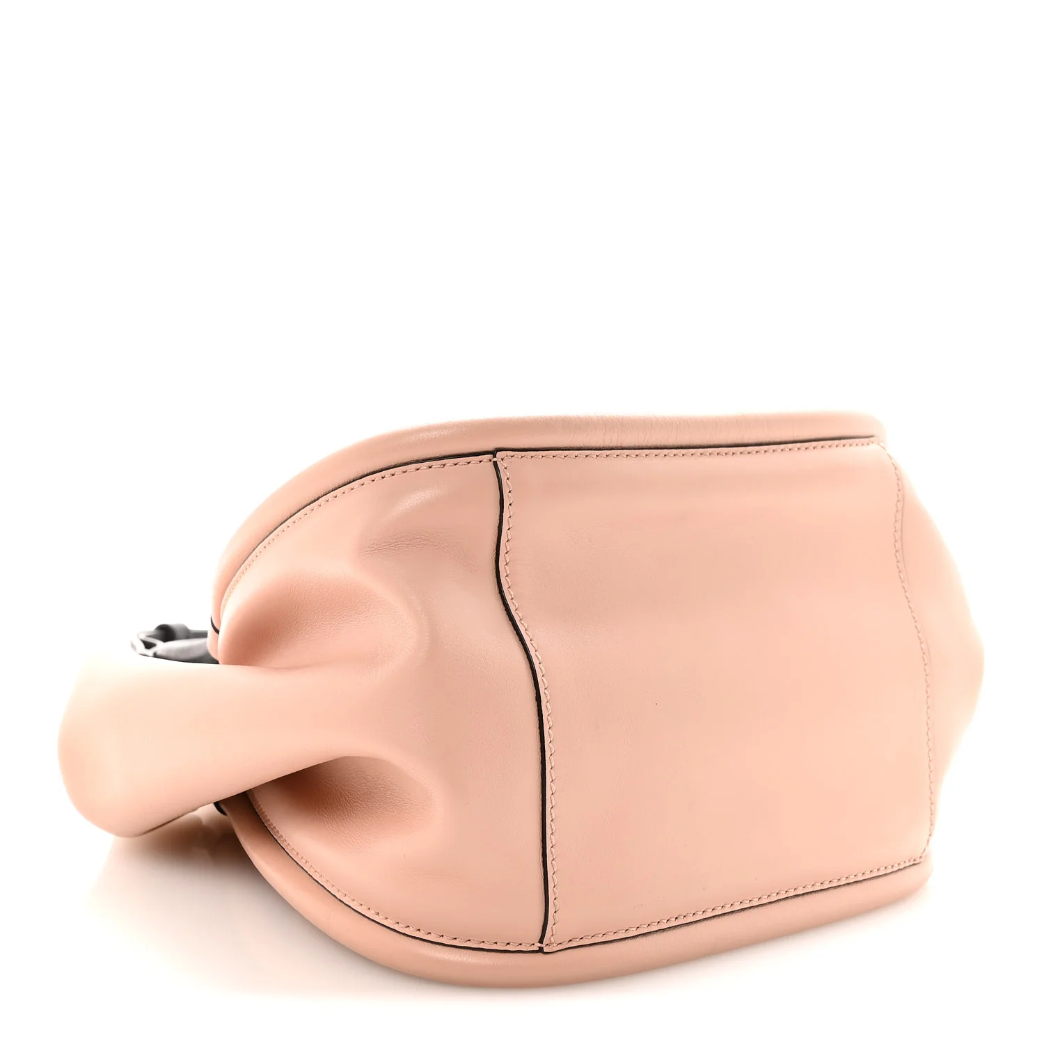 Calfskin Small Ruched Tote Peach - Image 4