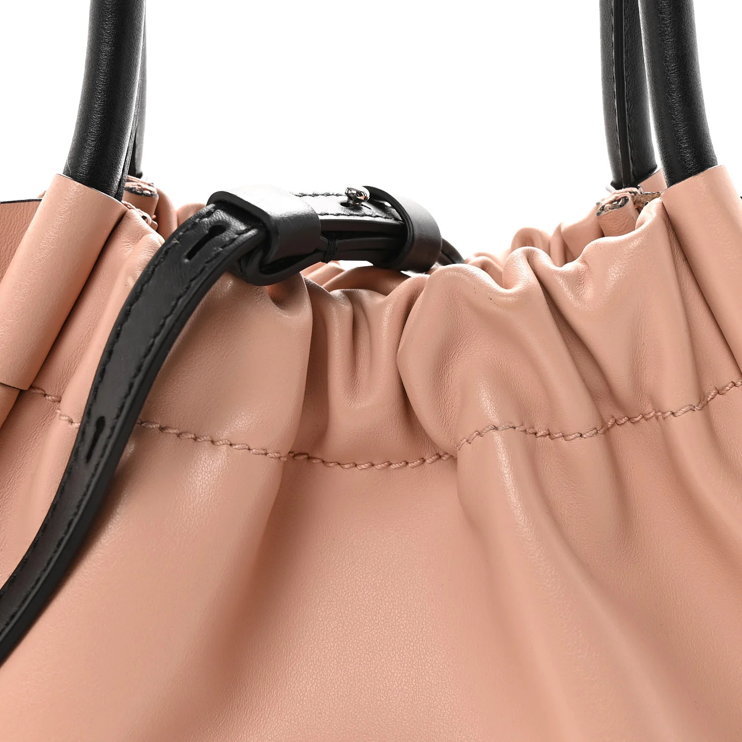 Calfskin Small Ruched Tote Peach - Image 8