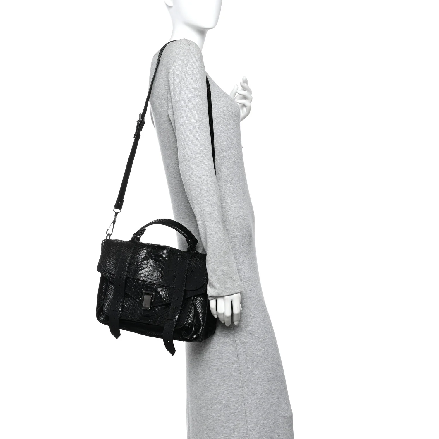 Snakeskin Medium PS1 Satchel Black - Image 2