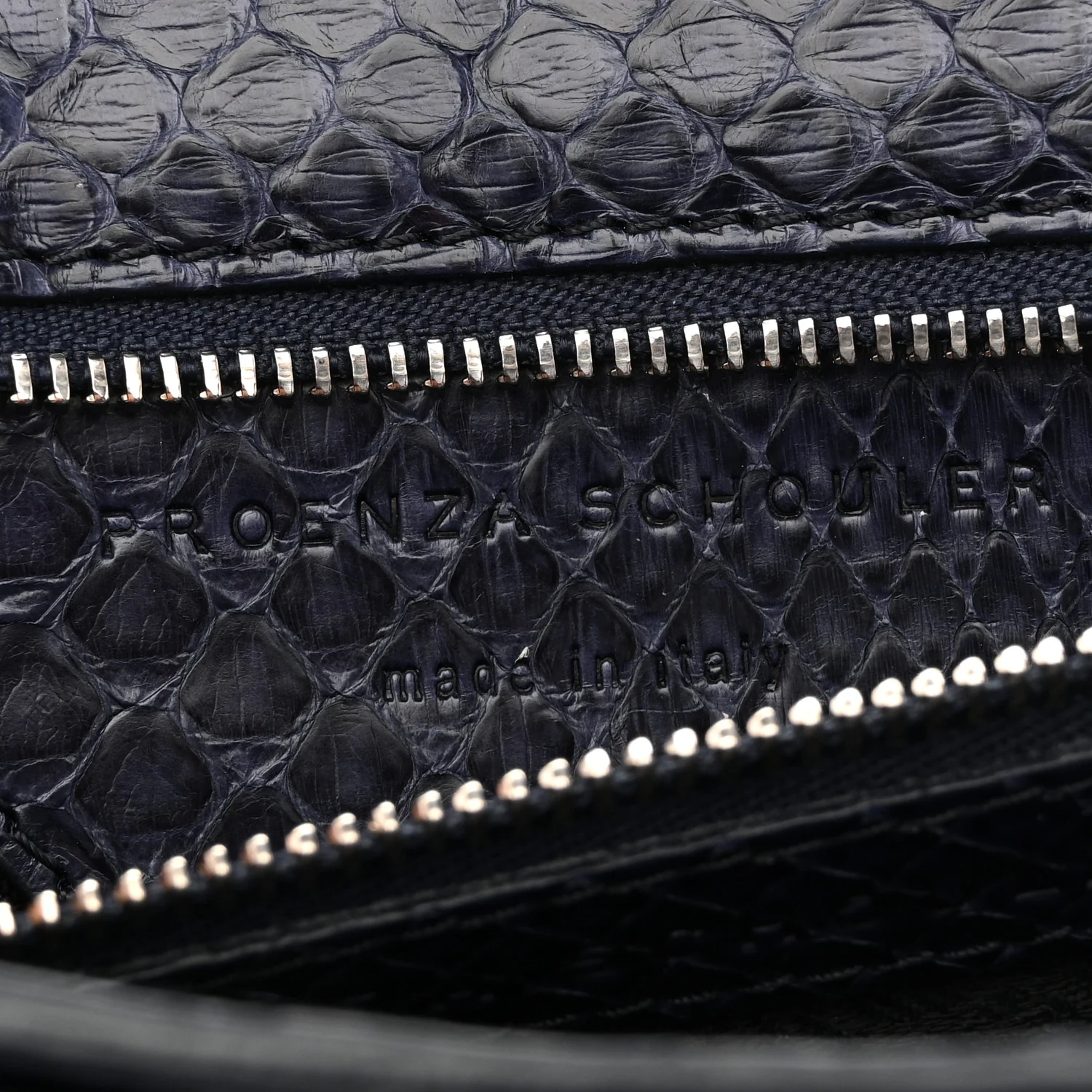 Snakeskin PS1 Pochette Clutch Blue - Image 7