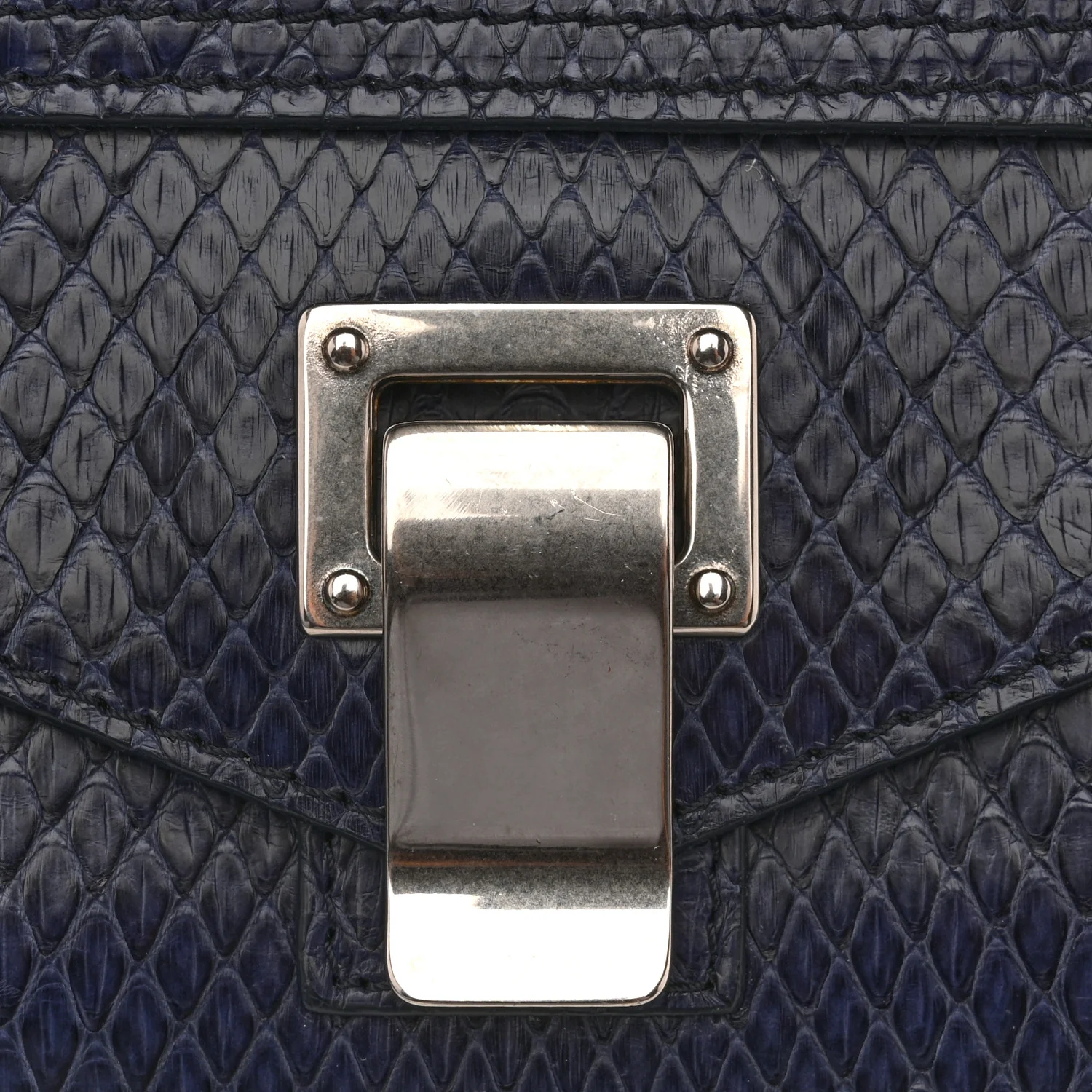 Snakeskin PS1 Pochette Clutch Blue - Image 9