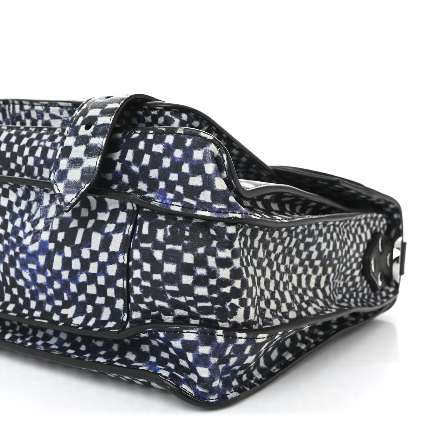 X HARMONY KORINE Calfskin PS1 Check Success Medium Satchel Blue - Image 9