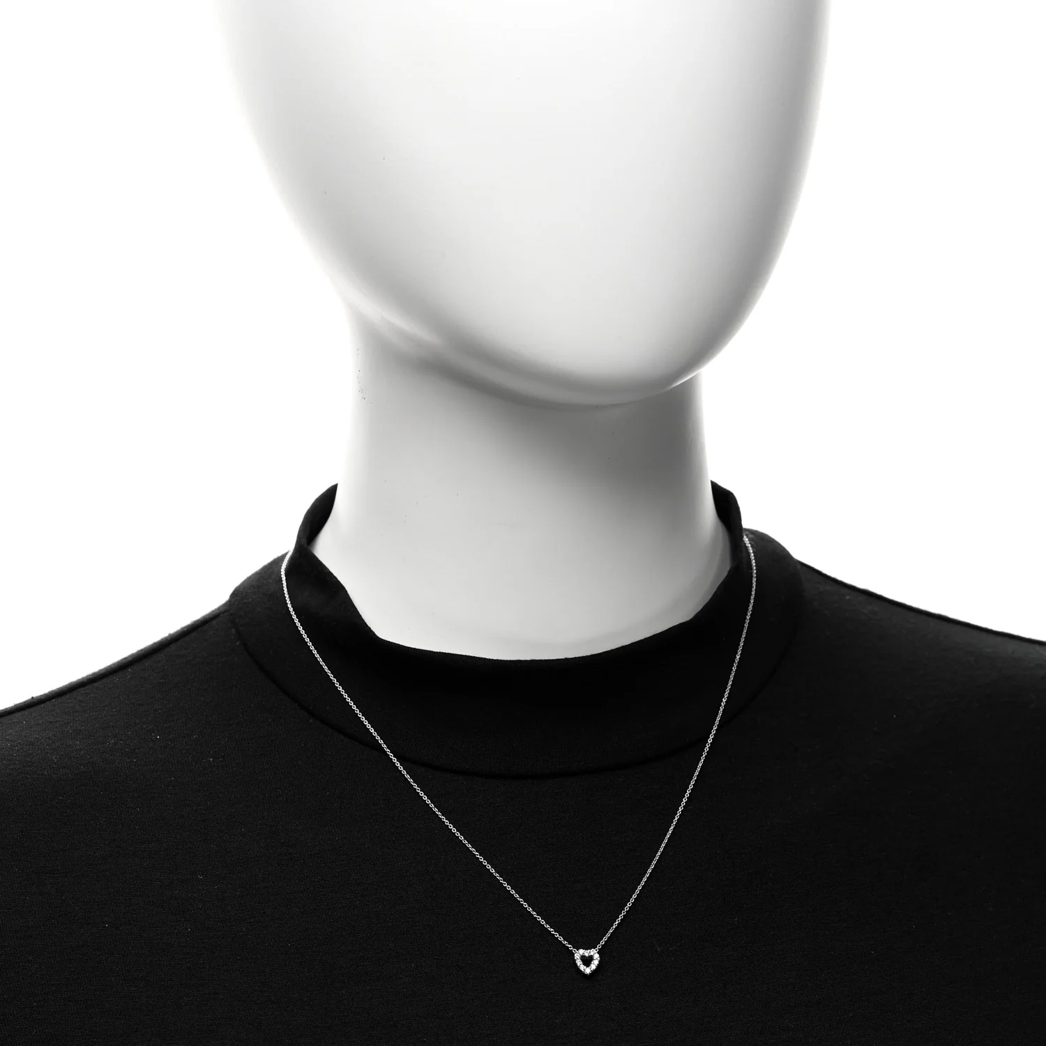 18K White Gold Diamond Tiny Treasures Heart Pendant Necklace - Image 2