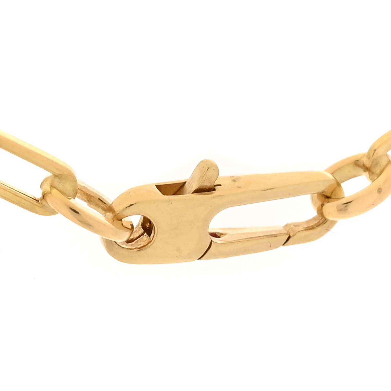 18K Yellow Gold Paper Clip Link Necklace - Image 4