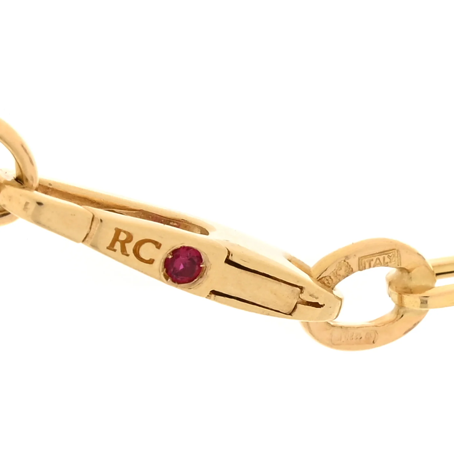 18K Yellow Gold Paper Clip Link Necklace - Image 5