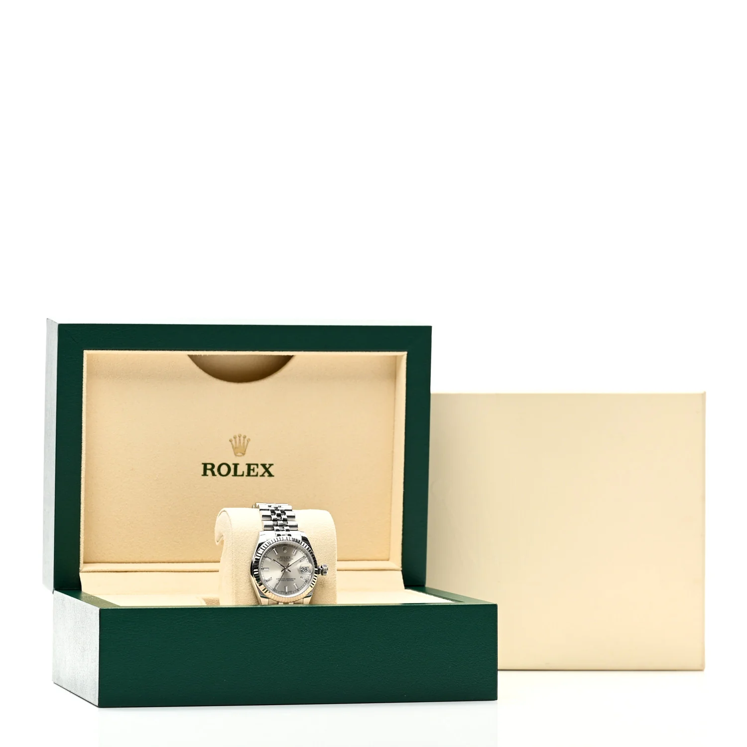 Stainless Steel 18K White Gold 31mm Oyster Perpetual Datejust Watch Silver 178274 - Image 5