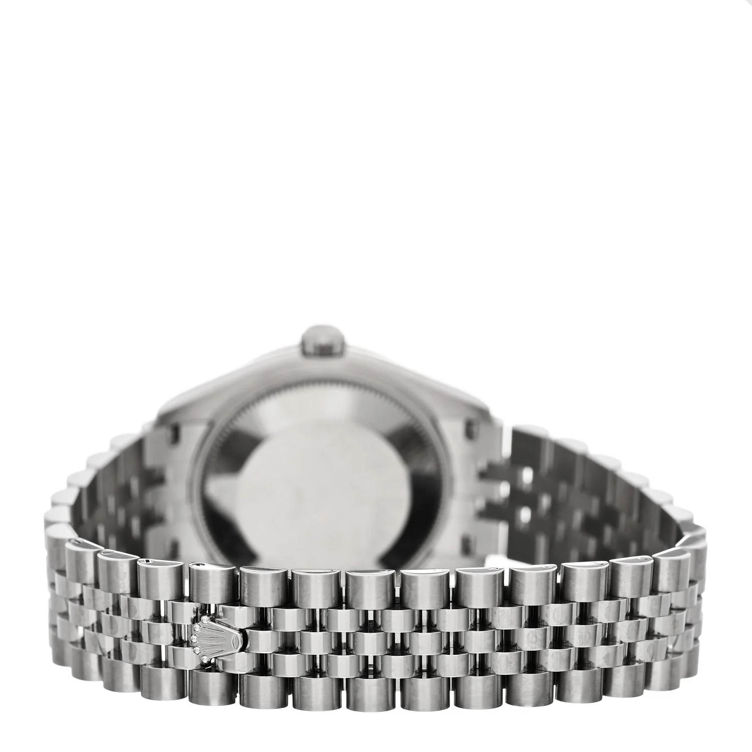Stainless Steel 18K White Gold Diamond 31mm Oyster Perpetual Datejust Watch Aubergine Roman 278274 - Image 3