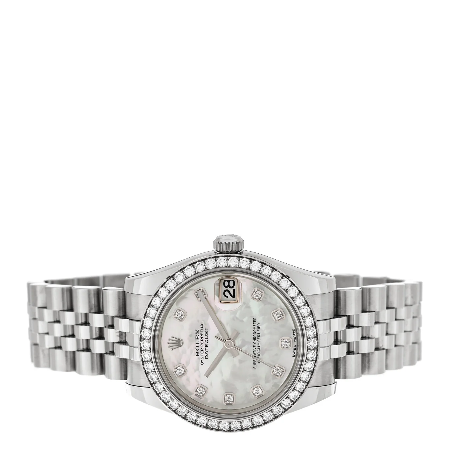 Stainless Steel 18K White Gold Diamond Mother of Pearl 31mm Oyster Perpetual Datejust Watch 178384 - Image 2