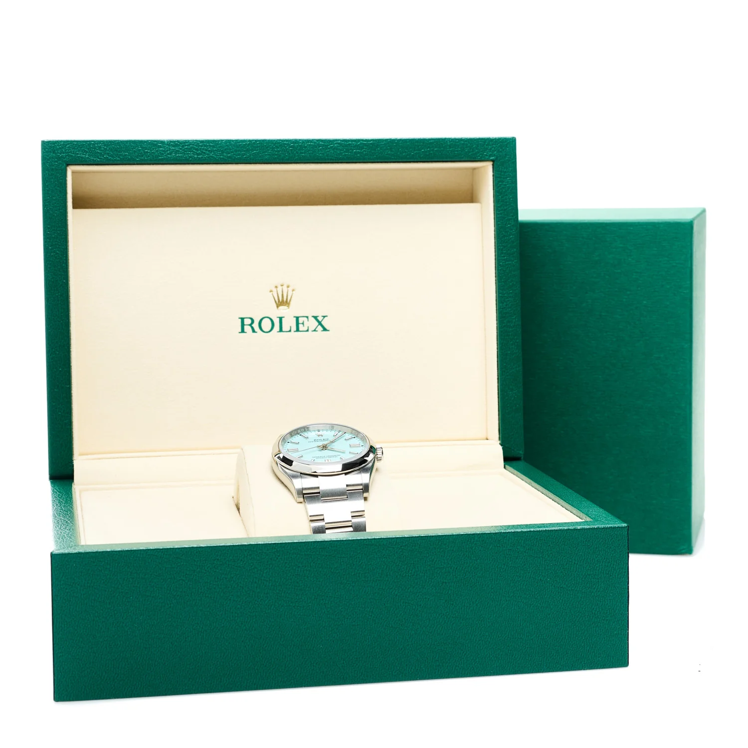 Stainless Steel 36mm Oyster Perpetual Watch Turquoise 126000 - Image 5
