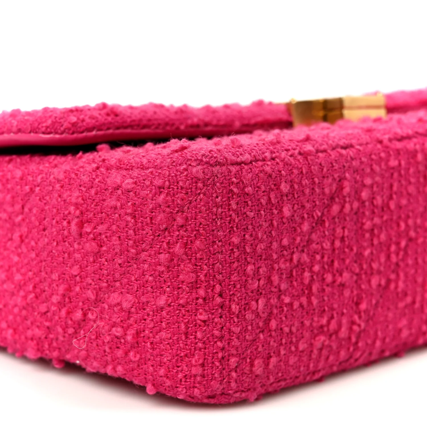 Boucle Tweed Patchwork Monogram Medium Jamie Baguette Magenta - Image 9