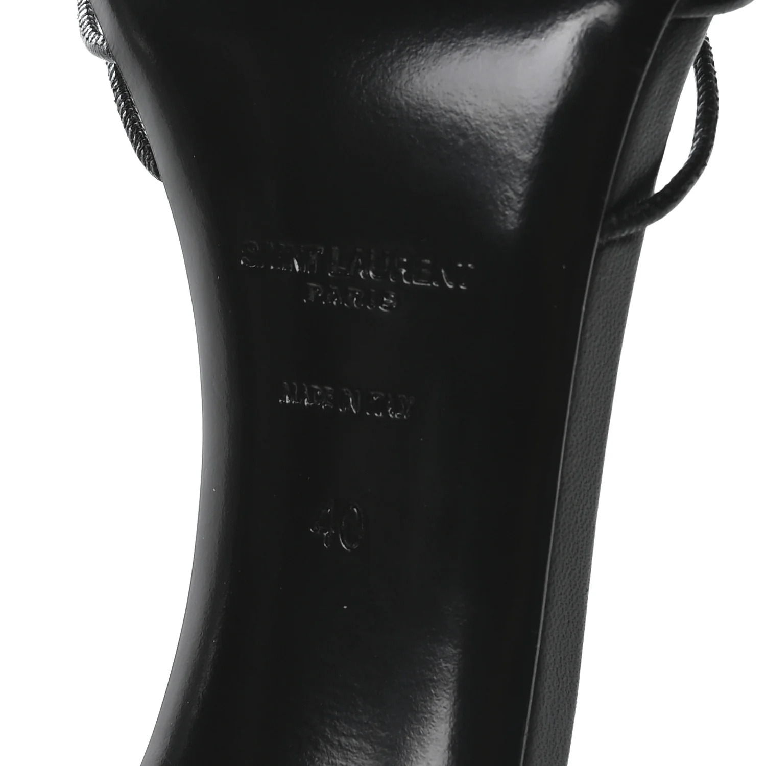 Calfskin Babylone 90 Ankle Wrap Sandals 40 Black - Image 7