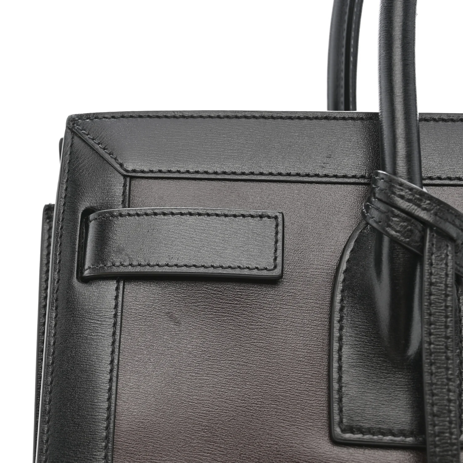 Calfskin Bi-Color Small Sac De Jour Burgundy Black - Image 14