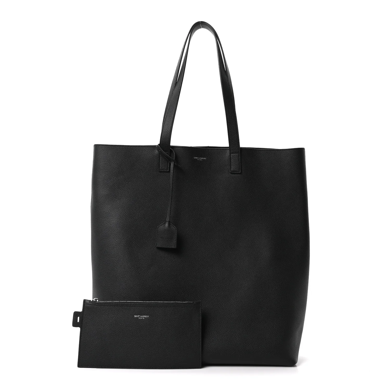 Calfskin Bold Shopping Tote Black - Image 3