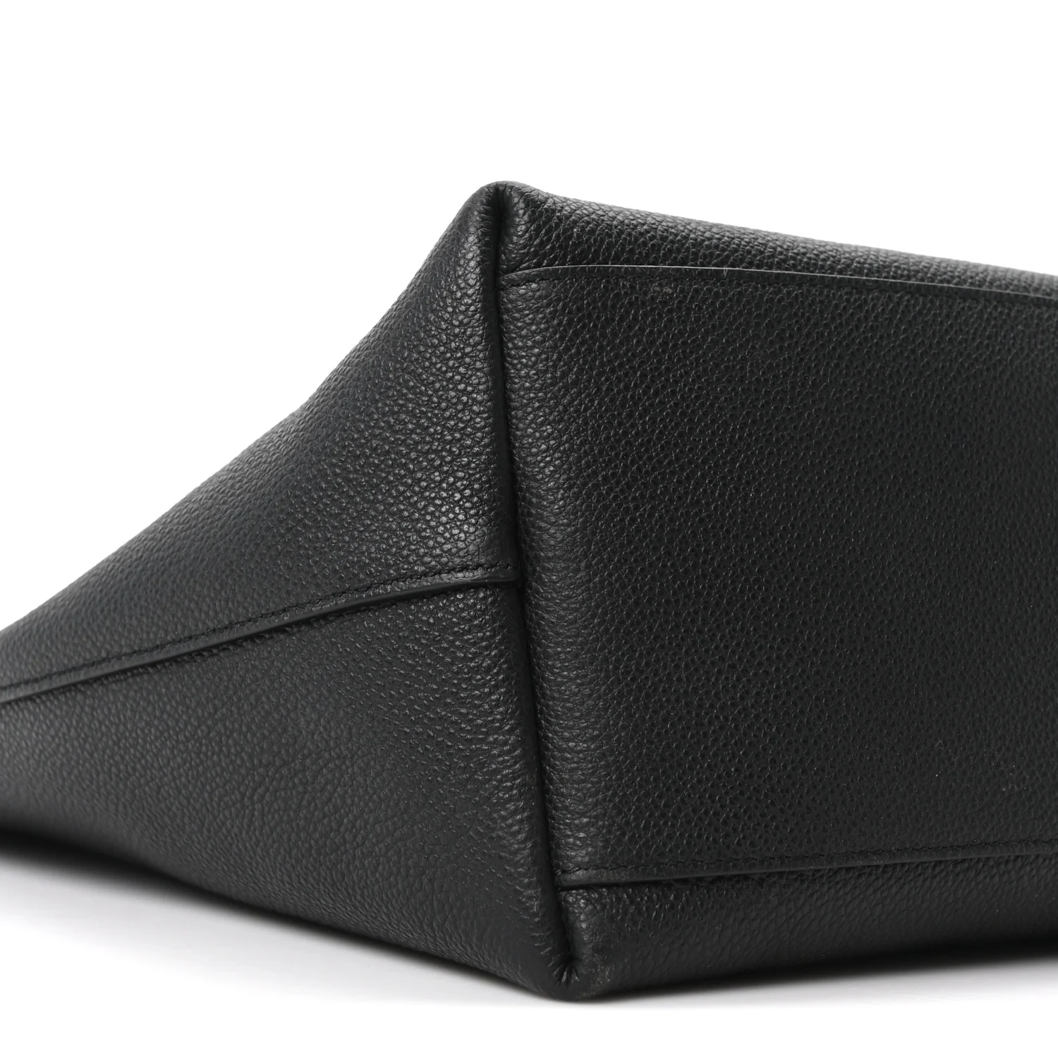 Calfskin Bold Shopping Tote Black - Image 8