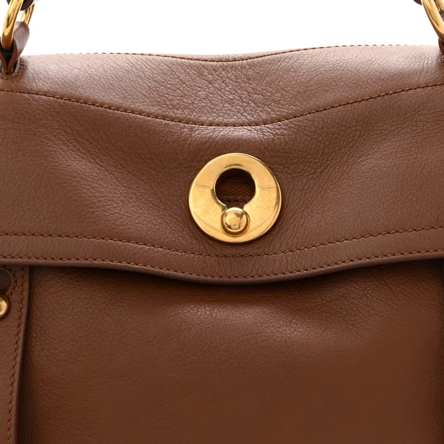 Calfskin Canvas Medium Muse Two Brown - Image 7