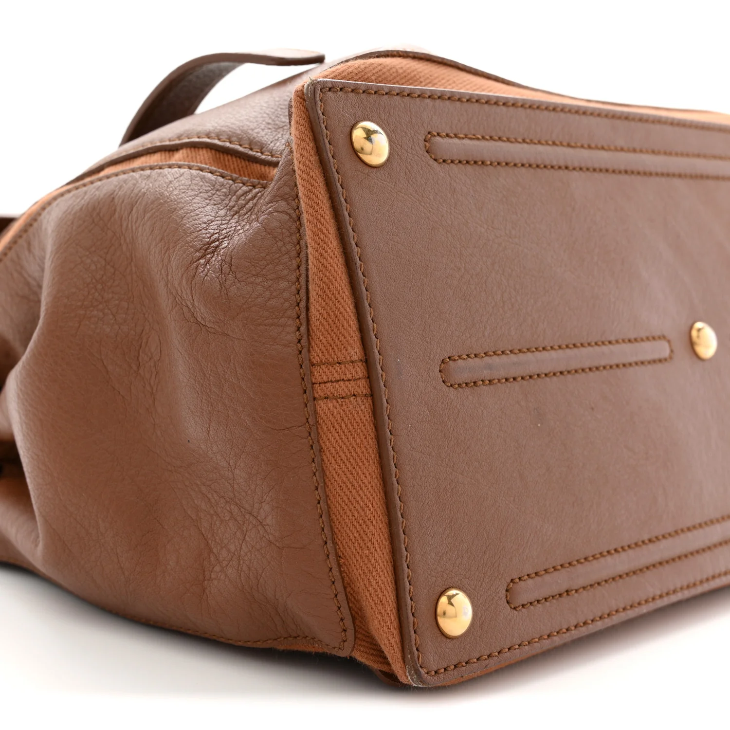 Calfskin Canvas Medium Muse Two Brown - Image 8
