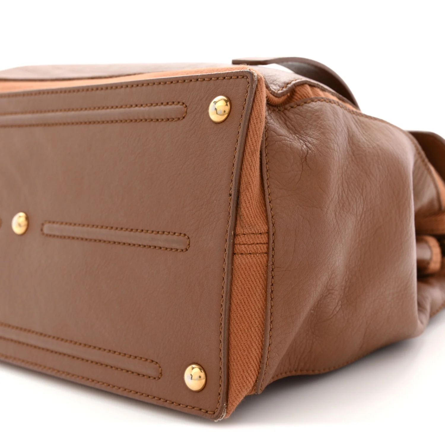 Calfskin Canvas Medium Muse Two Brown - Image 9