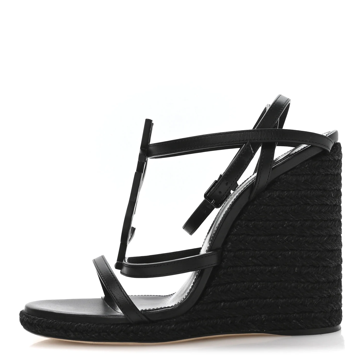 Calfskin Cassandra Espadrille 105mm Wedges 37 Black