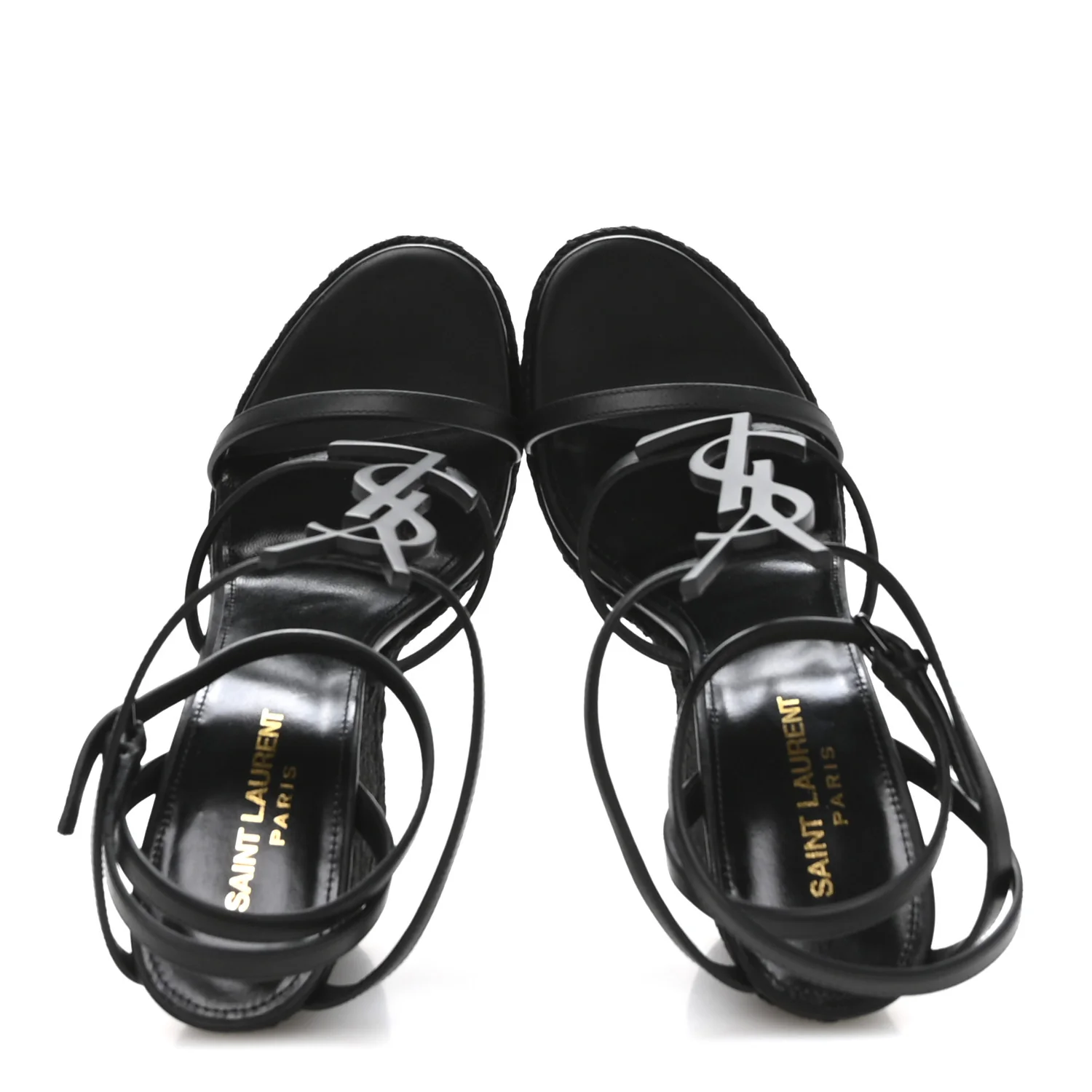 Calfskin Cassandra Espadrille 105mm Wedges 37 Black - Image 2