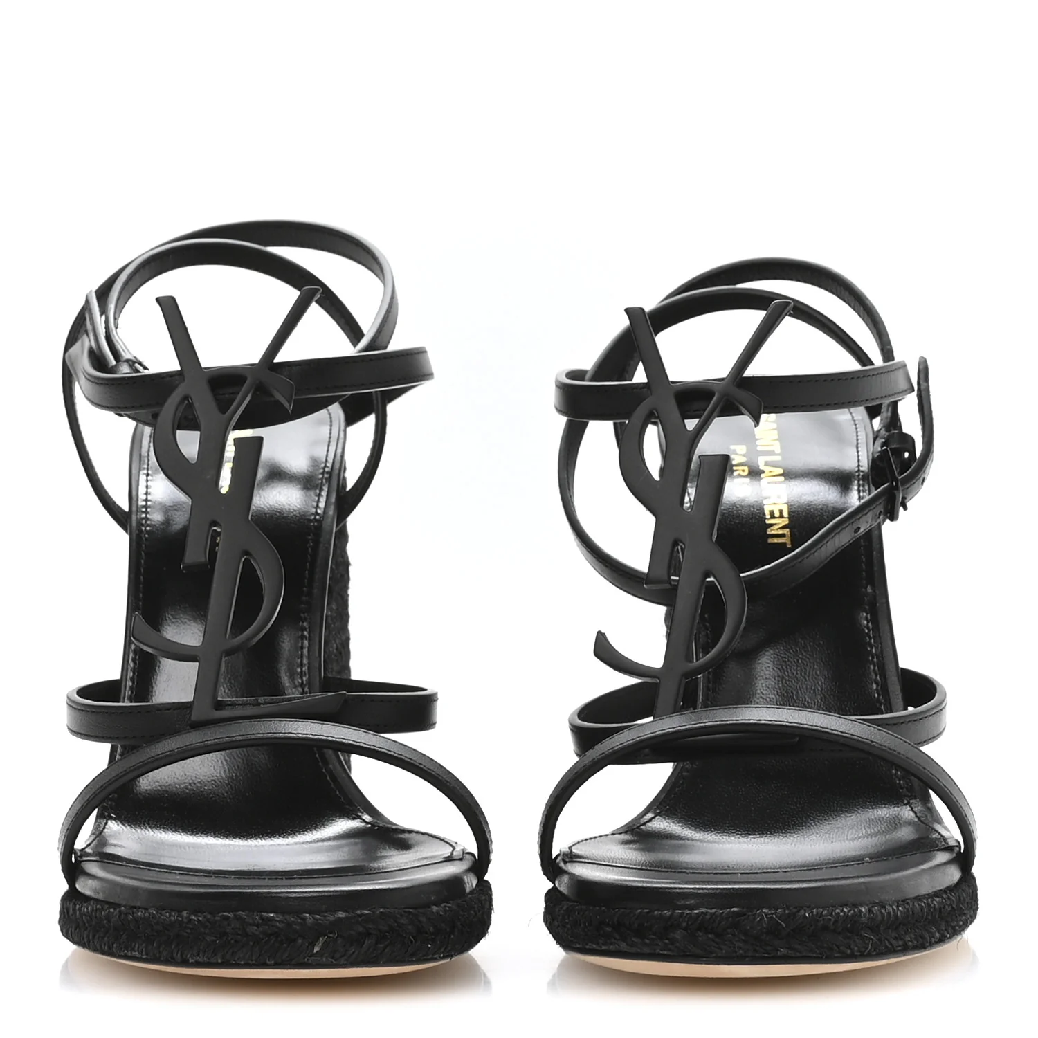 Calfskin Cassandra Espadrille 105mm Wedges 37 Black - Image 3