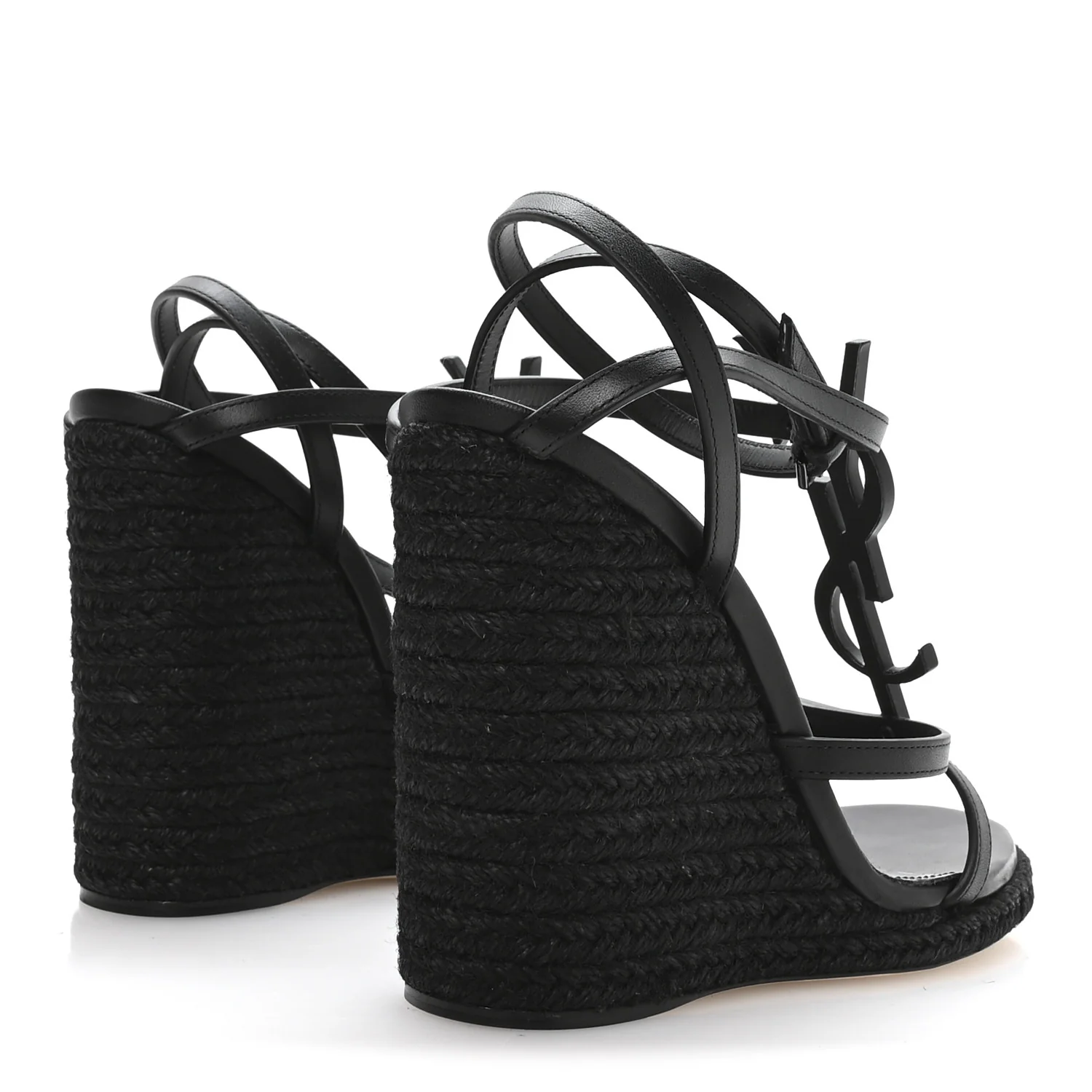 Calfskin Cassandra Espadrille 105mm Wedges 37 Black - Image 5
