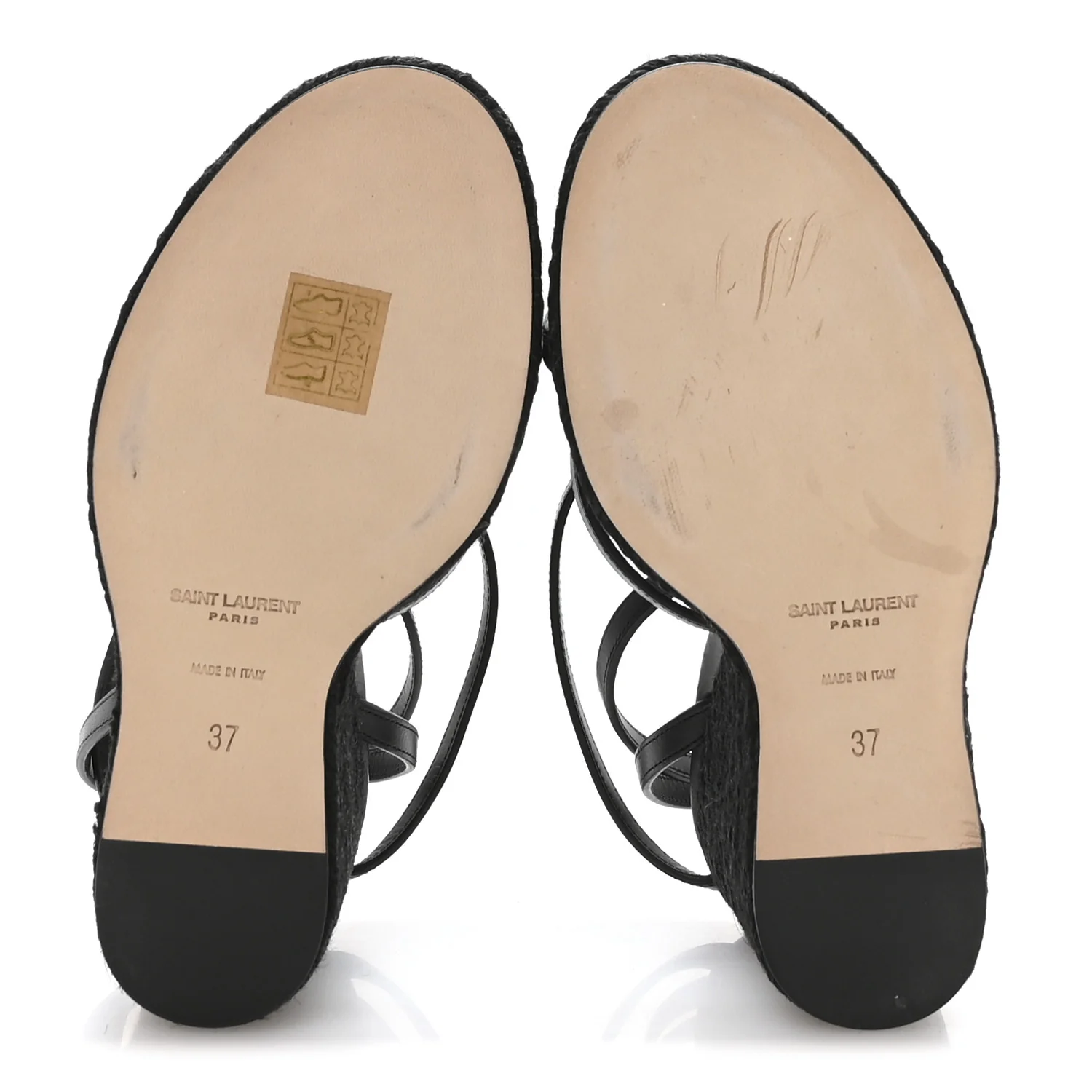 Calfskin Cassandra Espadrille 105mm Wedges 37 Black - Image 6