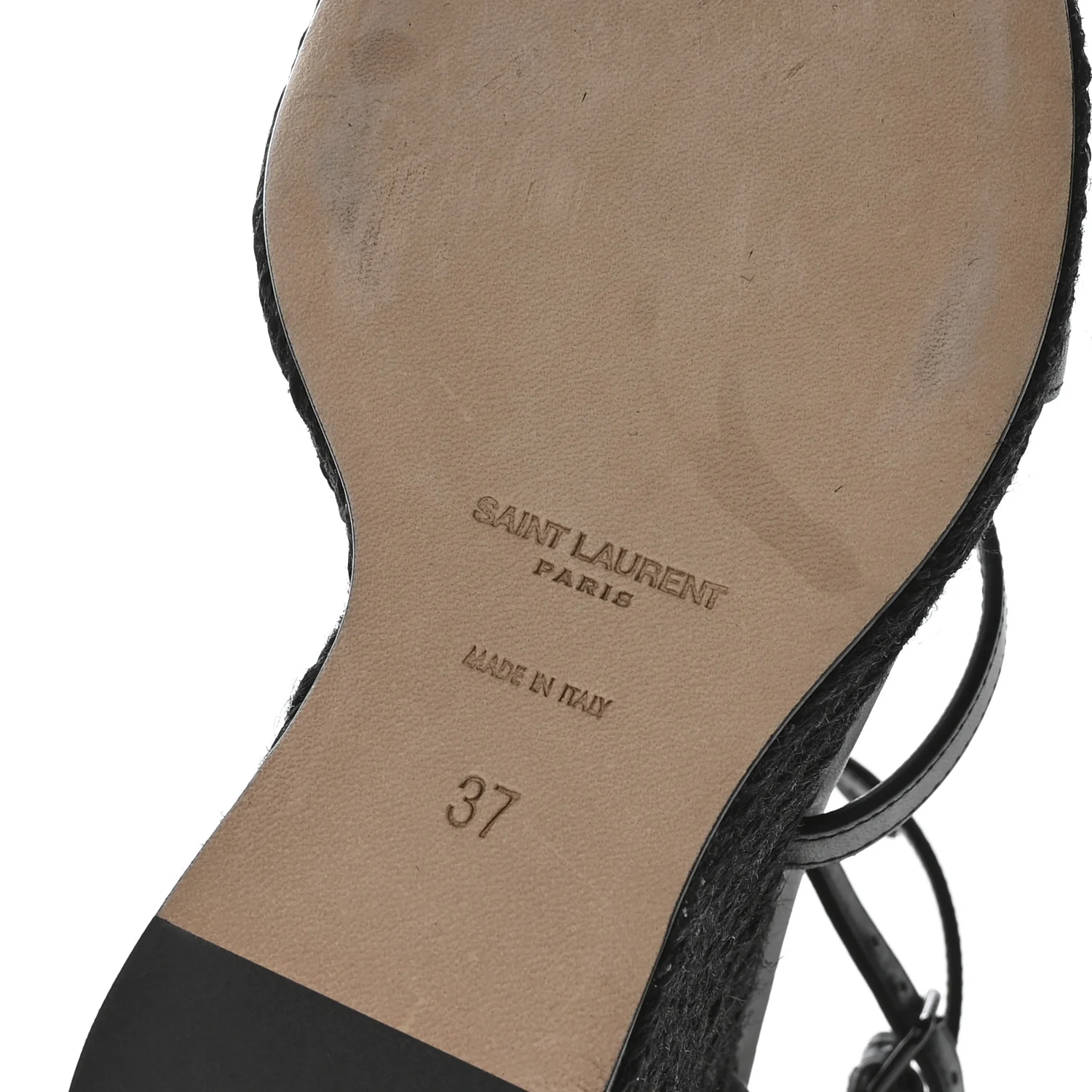 Calfskin Cassandra Espadrille 105mm Wedges 37 Black - Image 7