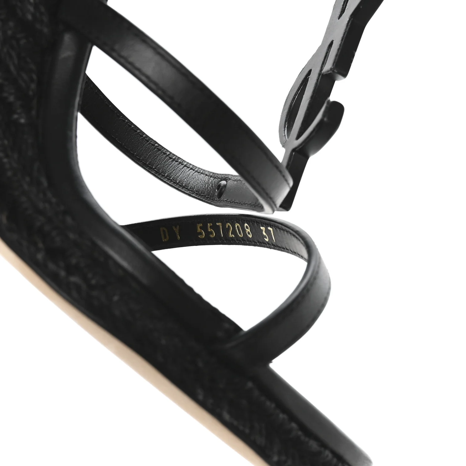 Calfskin Cassandra Espadrille 105mm Wedges 37 Black - Image 8