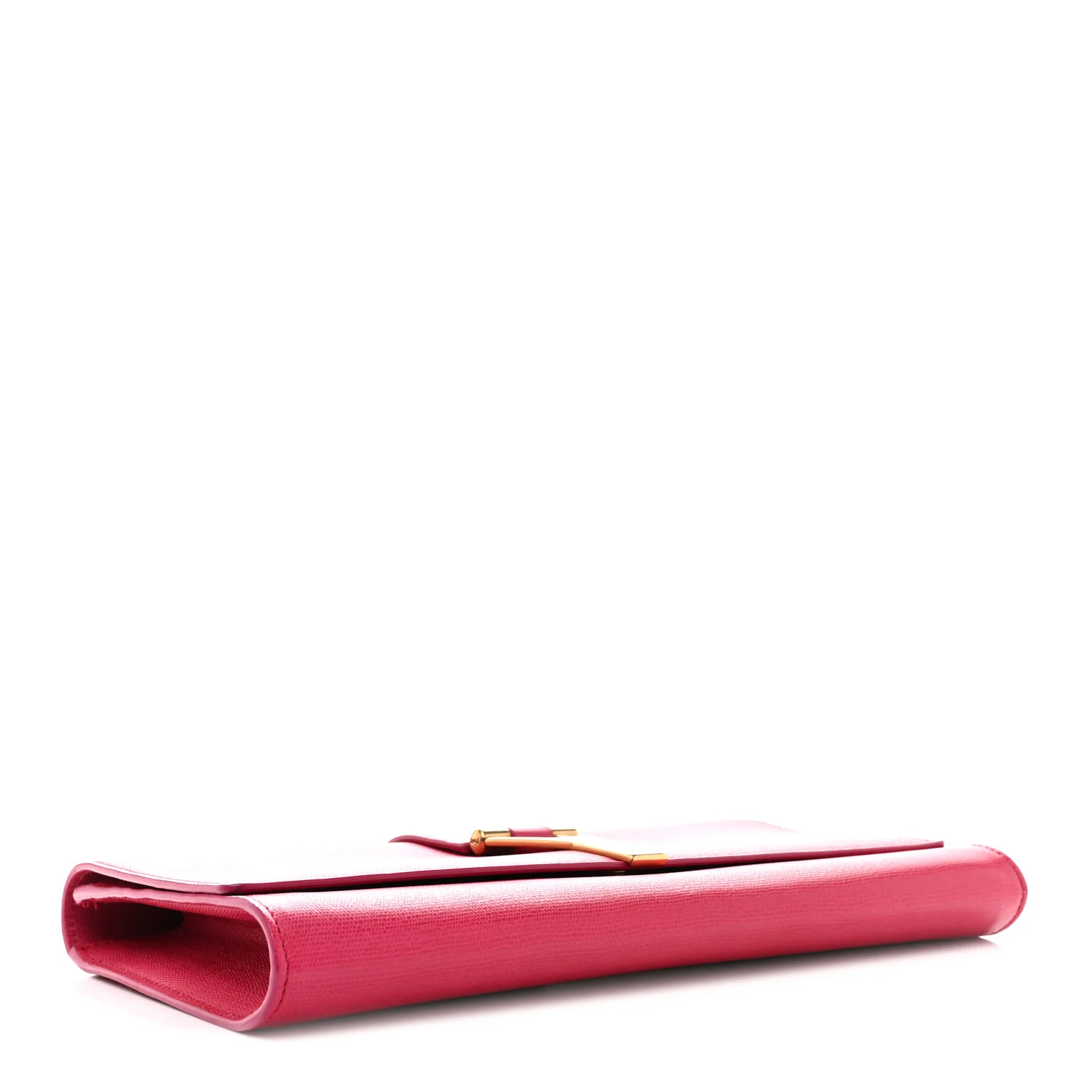 Calfskin Classic Y Ligne Clutch Fuchsia - Image 4
