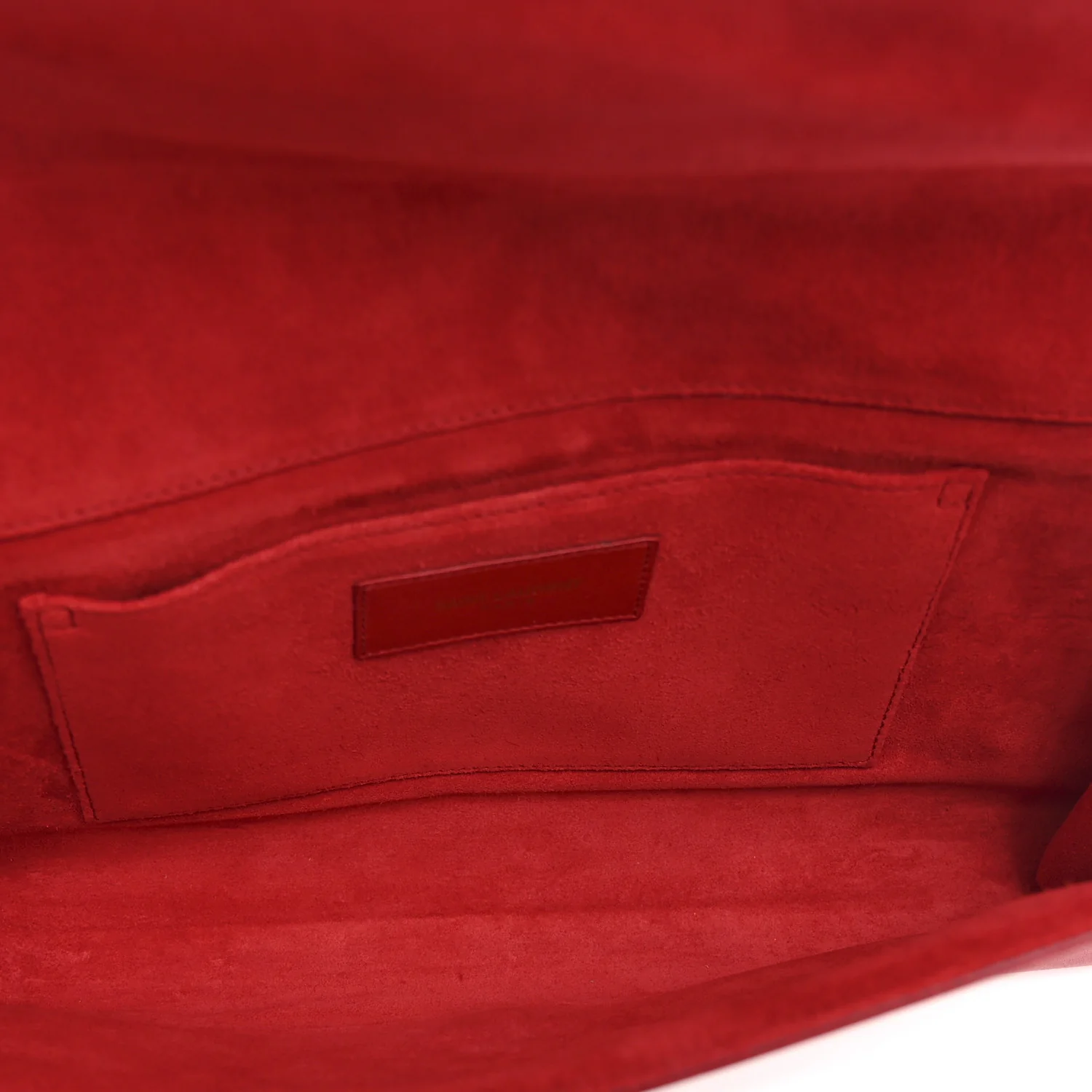 Calfskin Classic Y Ligne Clutch Red - Image 4