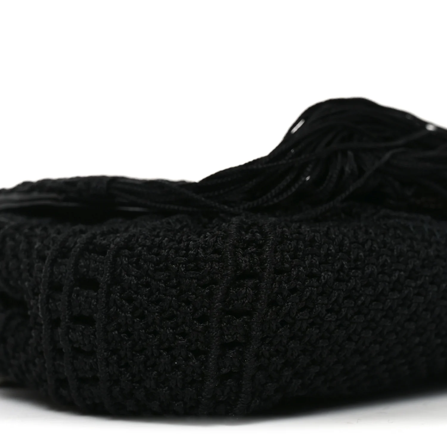 Calfskin Crochet Baby Monogram Chain Satchel Black - Image 9