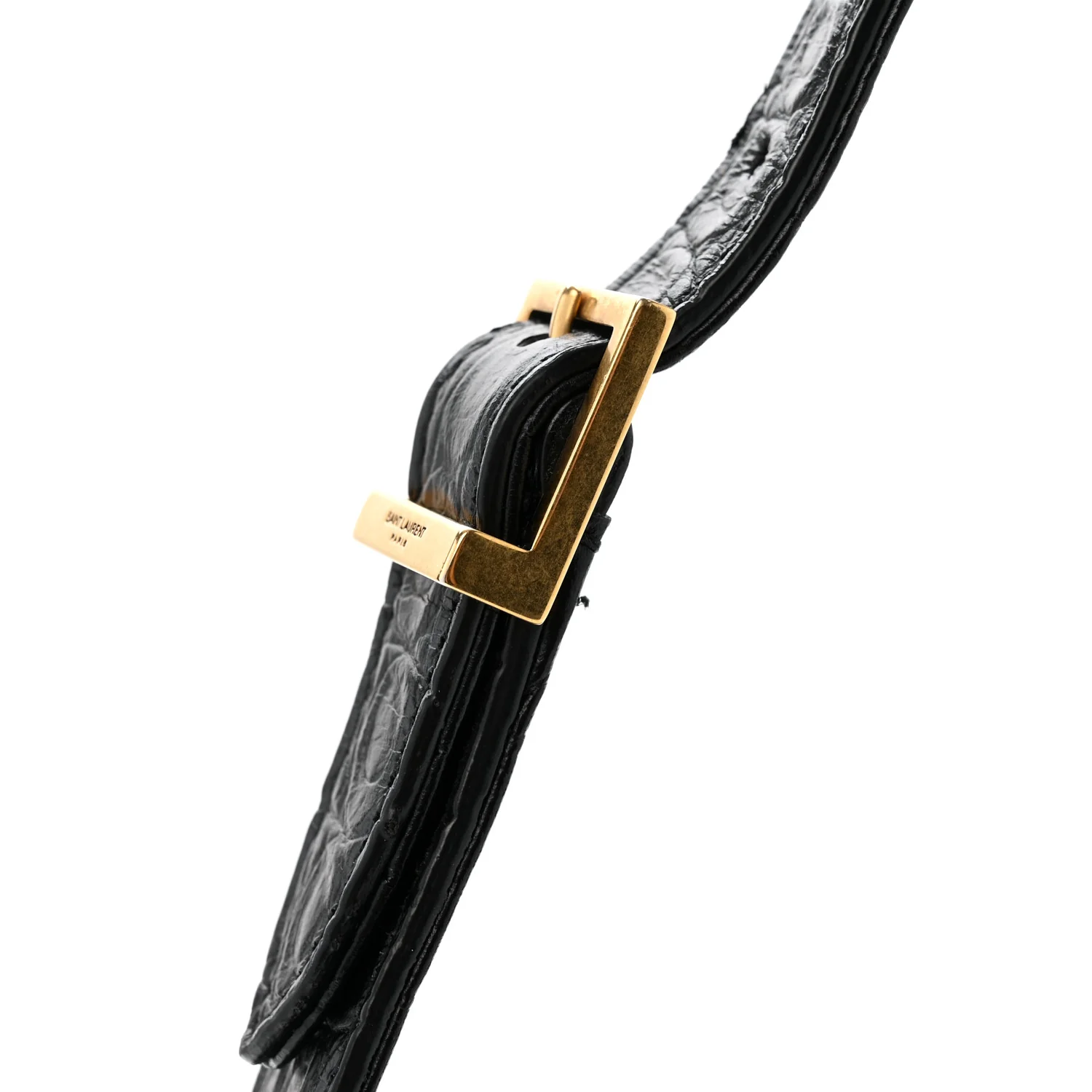 Calfskin Crocodile Embossed Le 5 A 7 Hobo Black - Image 12