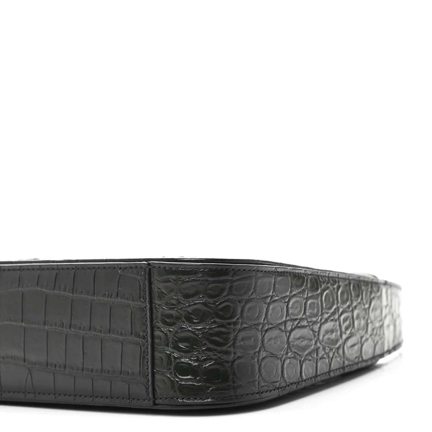 Calfskin Crocodile Embossed Le 5 A 7 Hobo Dark Green Bottle - Image 9