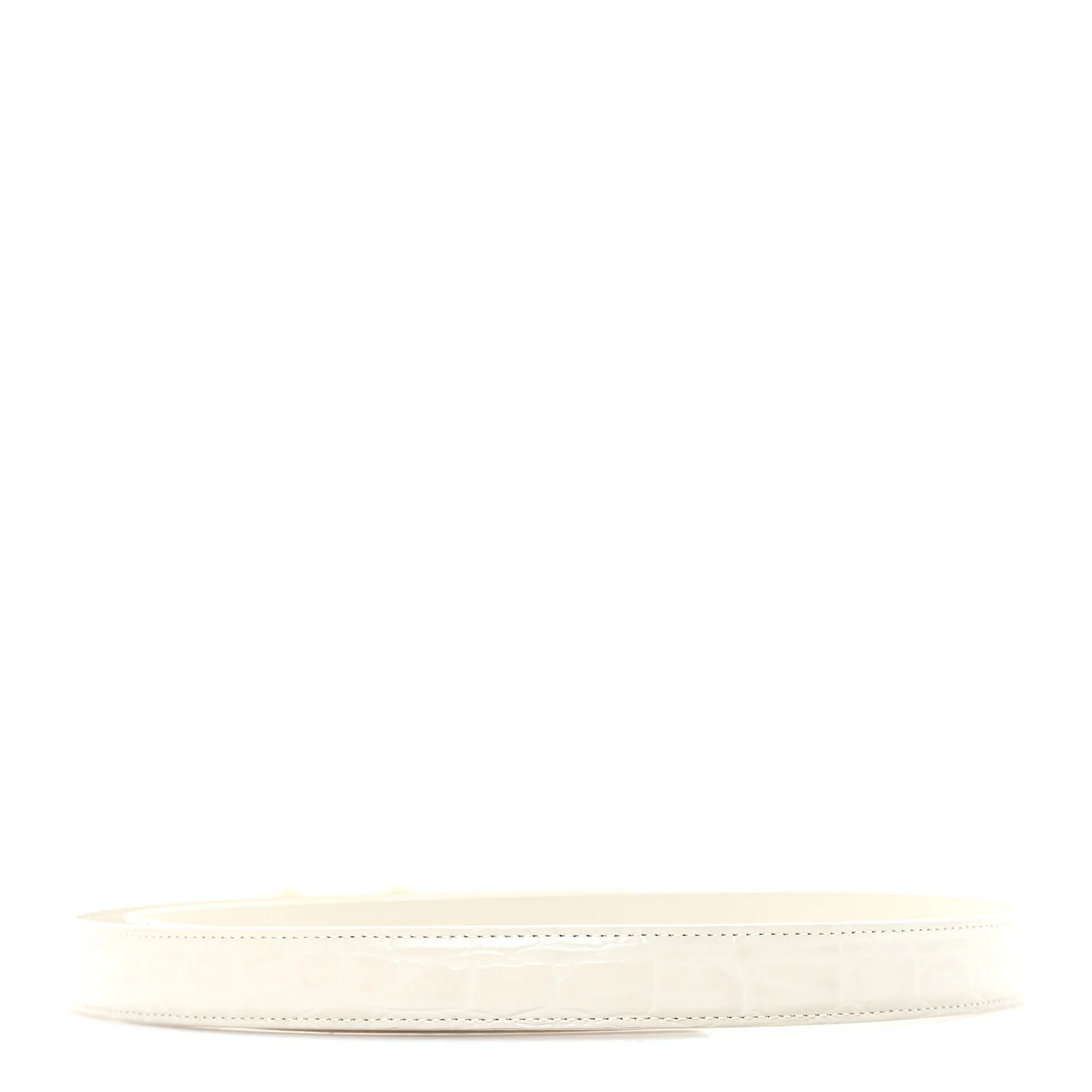 Calfskin Crocodile Embossed Maillon 20mm Cintura Belt 90 36 Crema Soft - Image 2