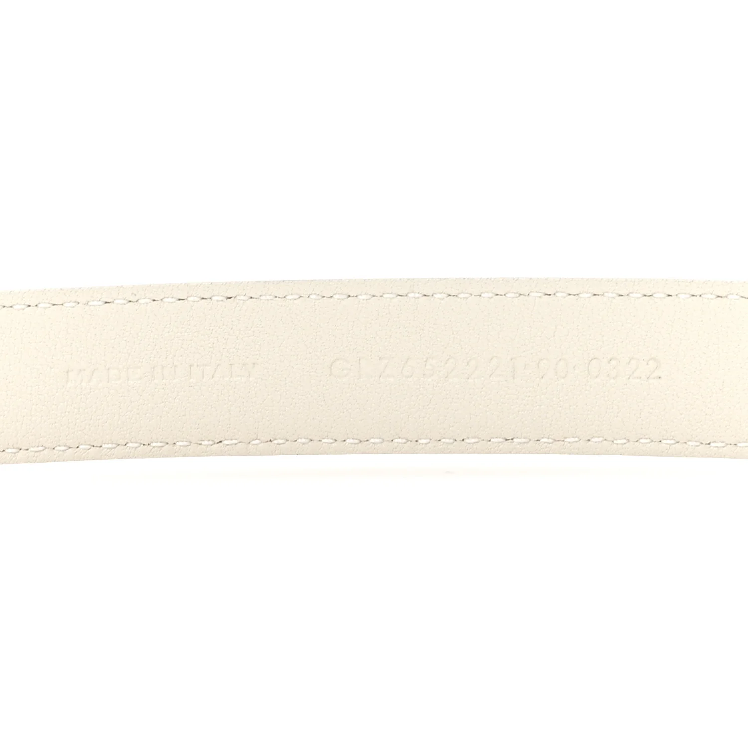 Calfskin Crocodile Embossed Maillon 20mm Cintura Belt 90 36 Crema Soft - Image 3