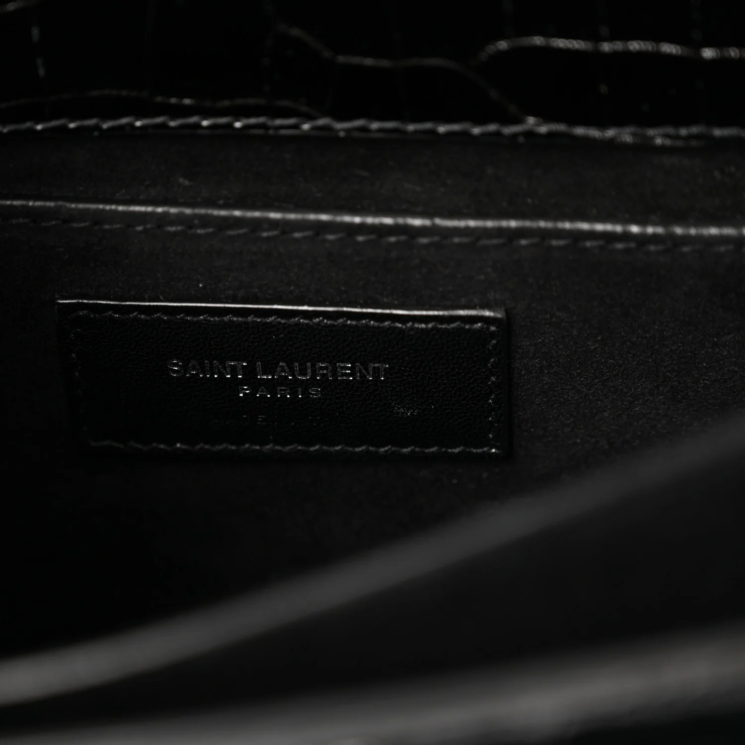 Calfskin Crocodile Embossed Medium Monogram Sunset Black - Image 7