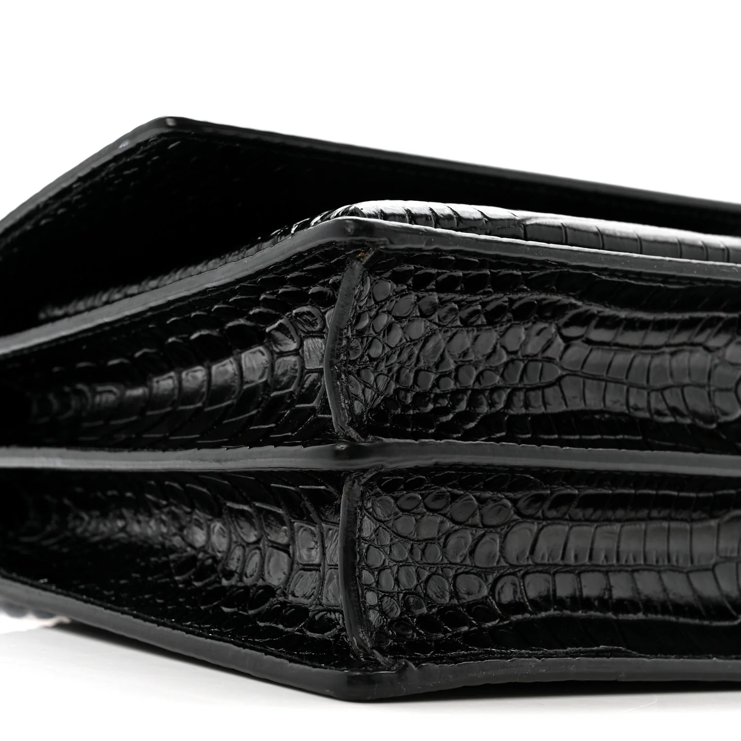 Calfskin Crocodile Embossed Medium Monogram Sunset Black - Image 9