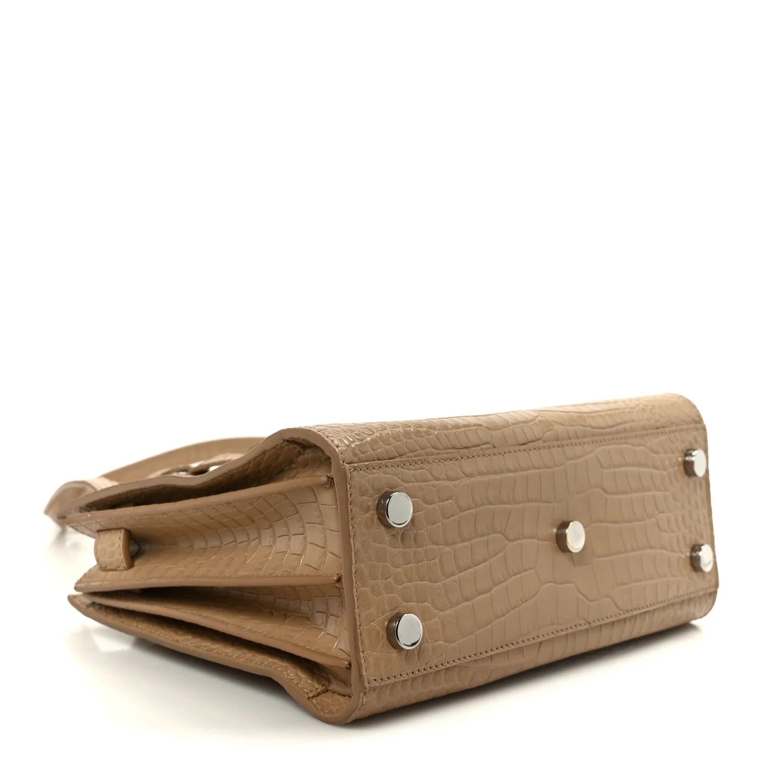 Calfskin Crocodile Embossed Nano Sac De Jour Brown - Image 4