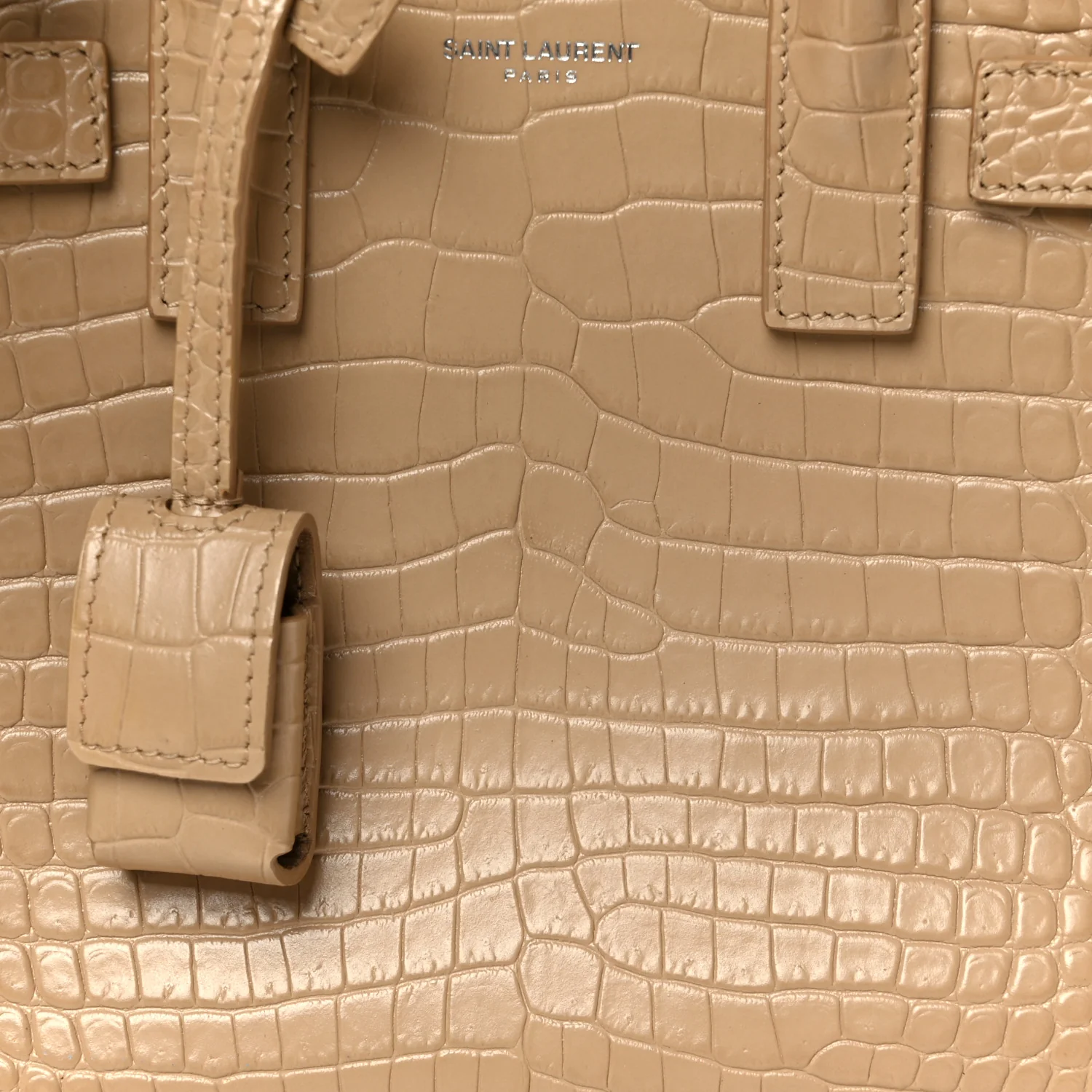 Calfskin Crocodile Embossed Nano Sac De Jour Brown - Image 9