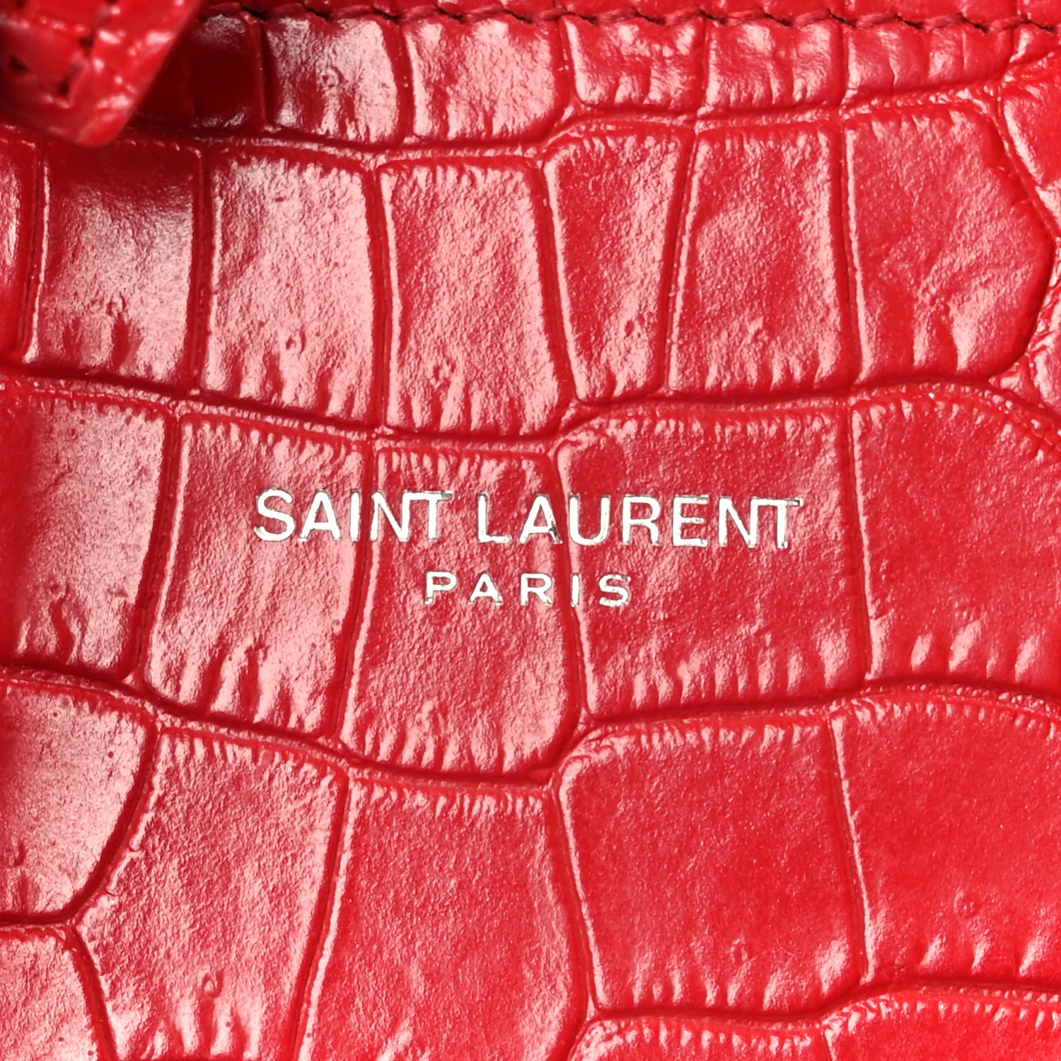 Calfskin Crocodile Embossed Nano Sac De Jour Red - Image 7