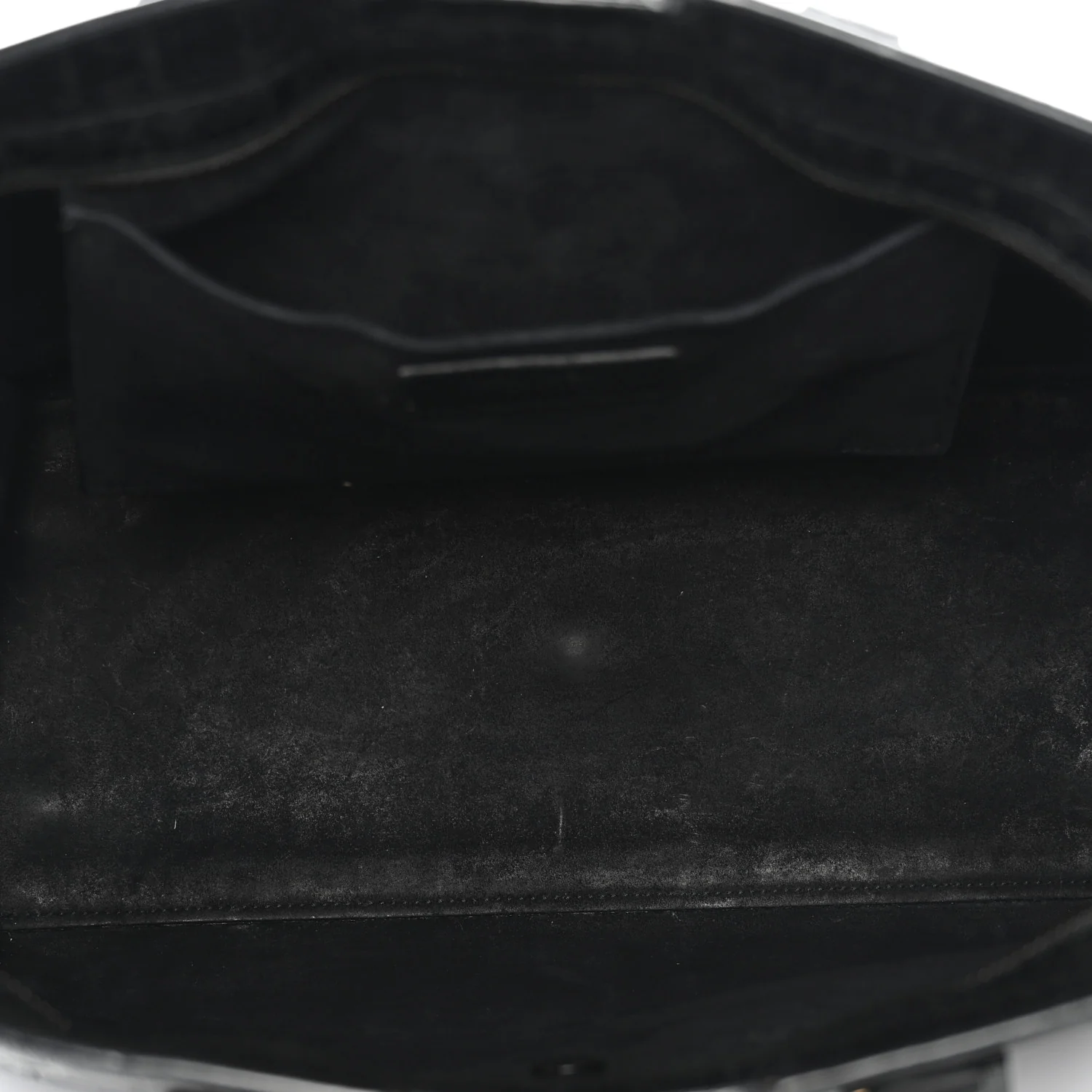Calfskin Crocodile Embossed Small Monogram Cabas Black - Image 5