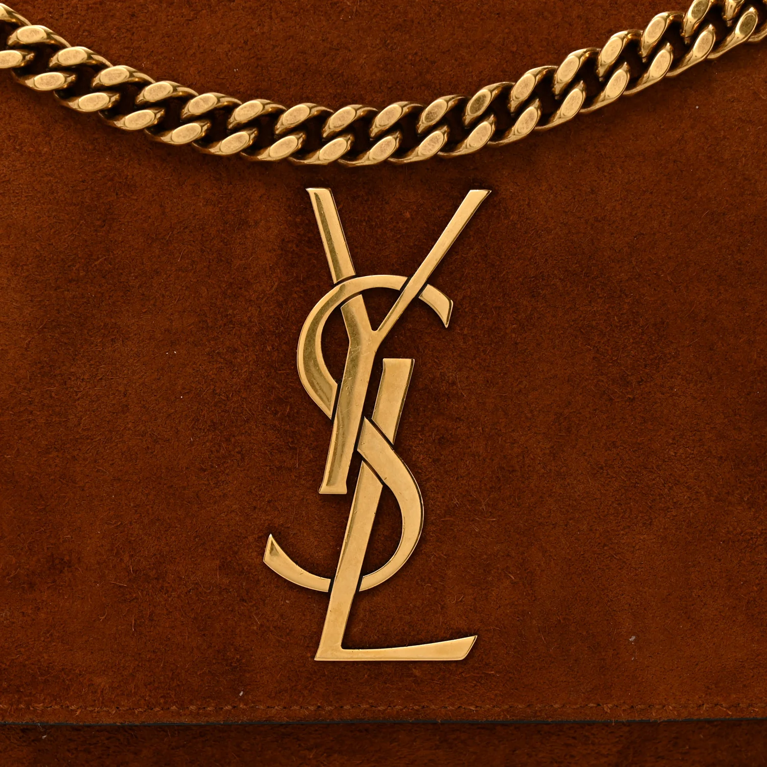 Calfskin Crocodile Embossed Suede Medium Reversible Monogram Kate Satchel Military Taupe - Image 12