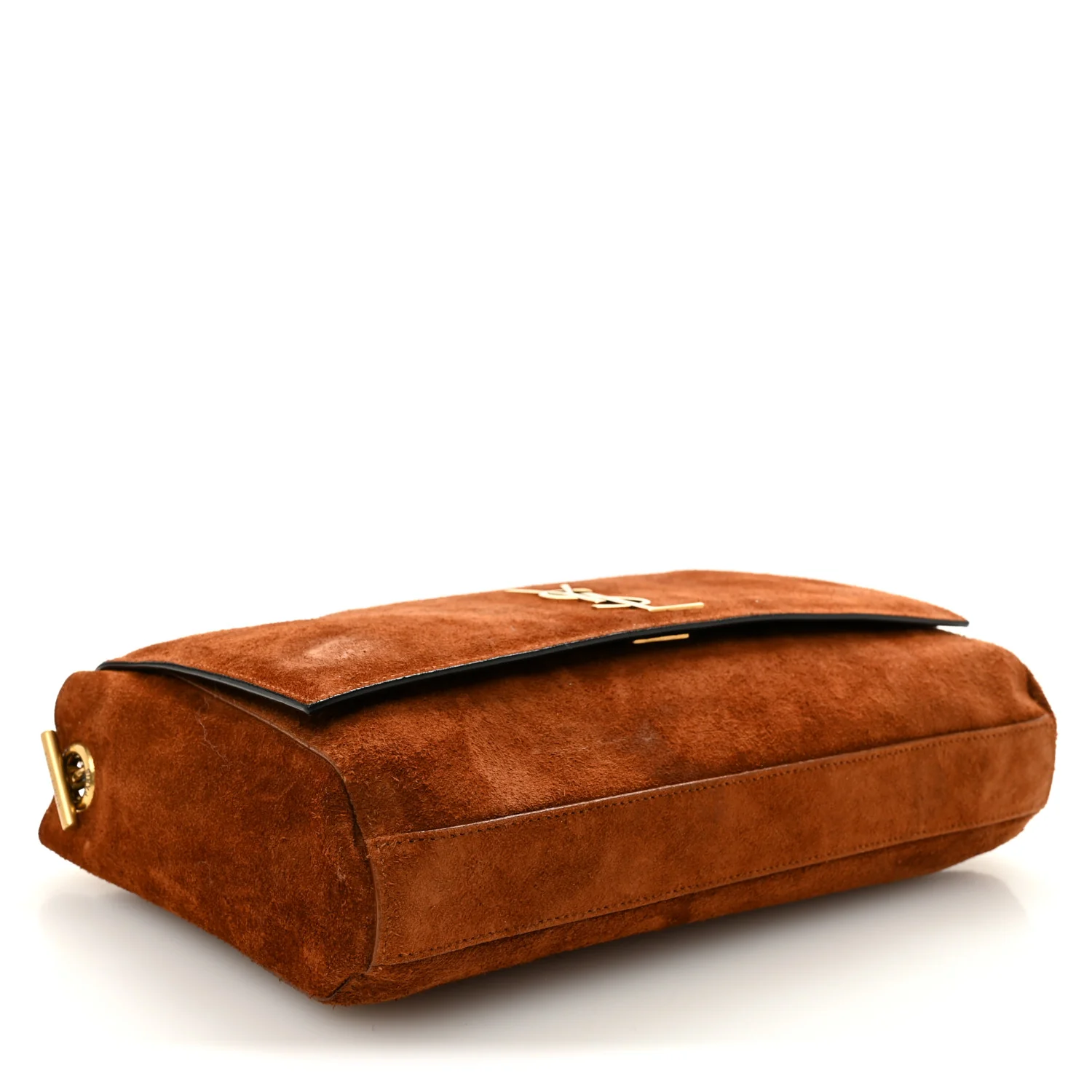 Calfskin Crocodile Embossed Suede Medium Reversible Monogram Kate Satchel Military Taupe - Image 7