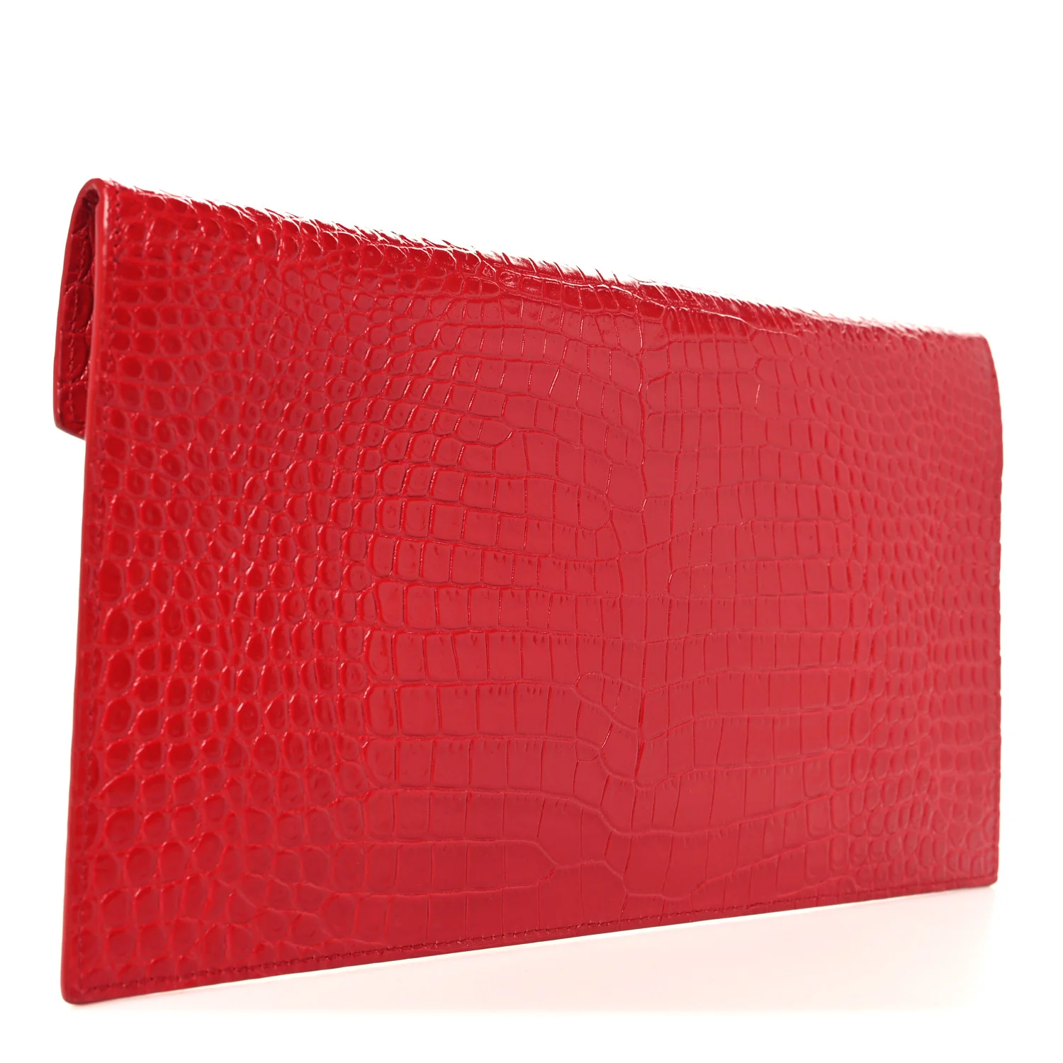 Calfskin Crocodile Embossed Uptown Monogram Pouch Black - Image 6