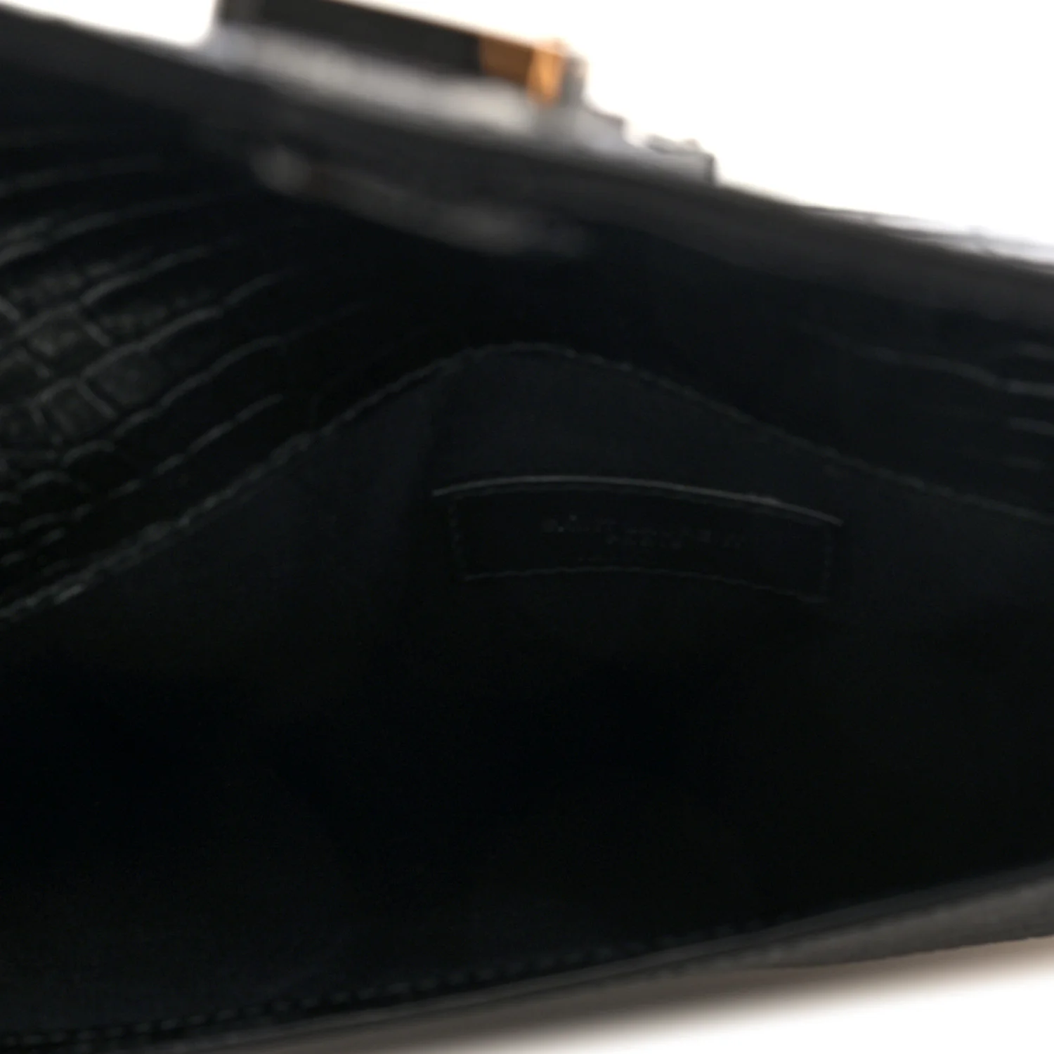 Calfskin Crocodile Embossed Uptown Monogram Pouch Black - Image 5